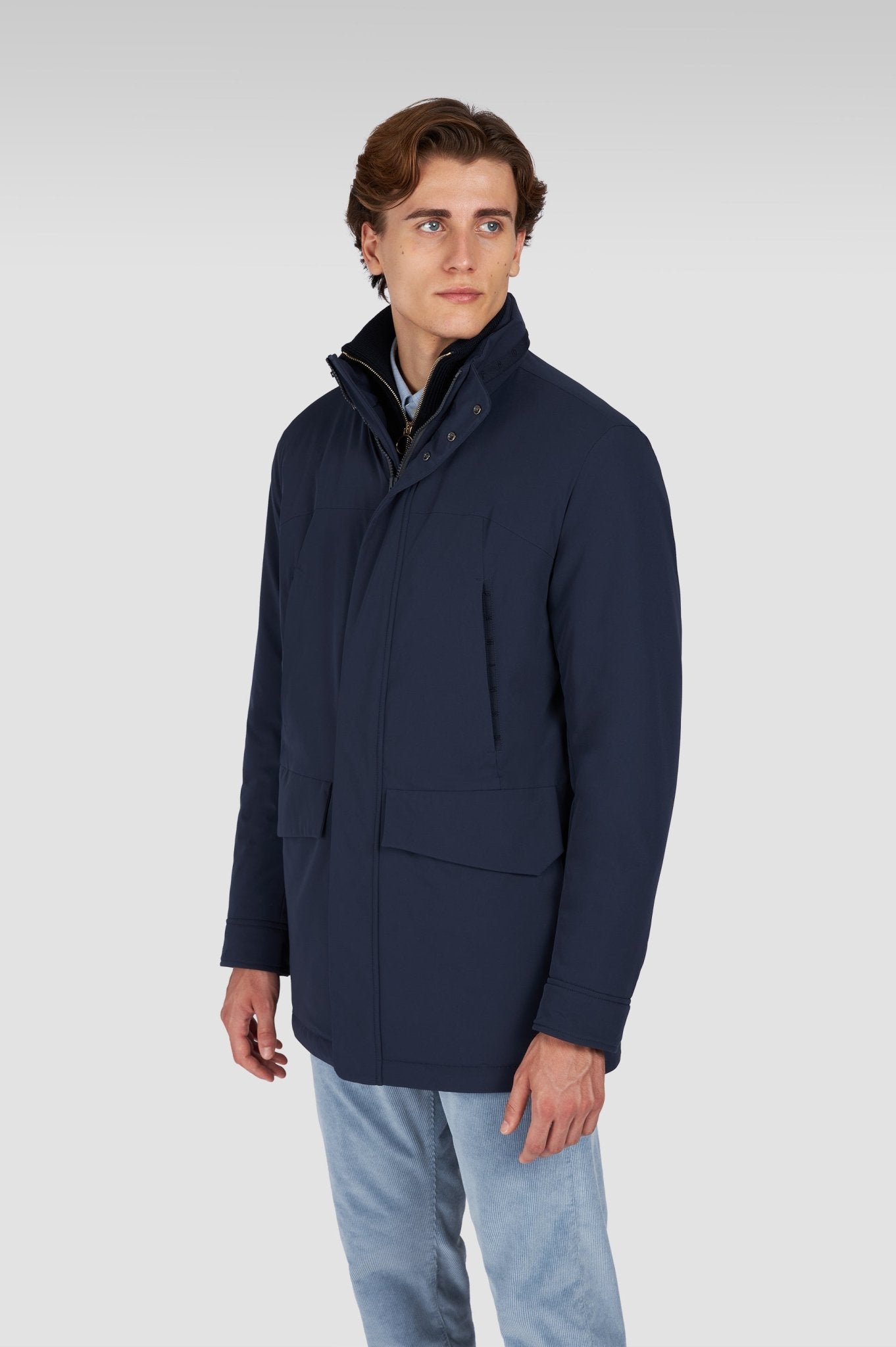 PAUL & SHARK Cashmere Car Coat NAVY - Henry Bucks