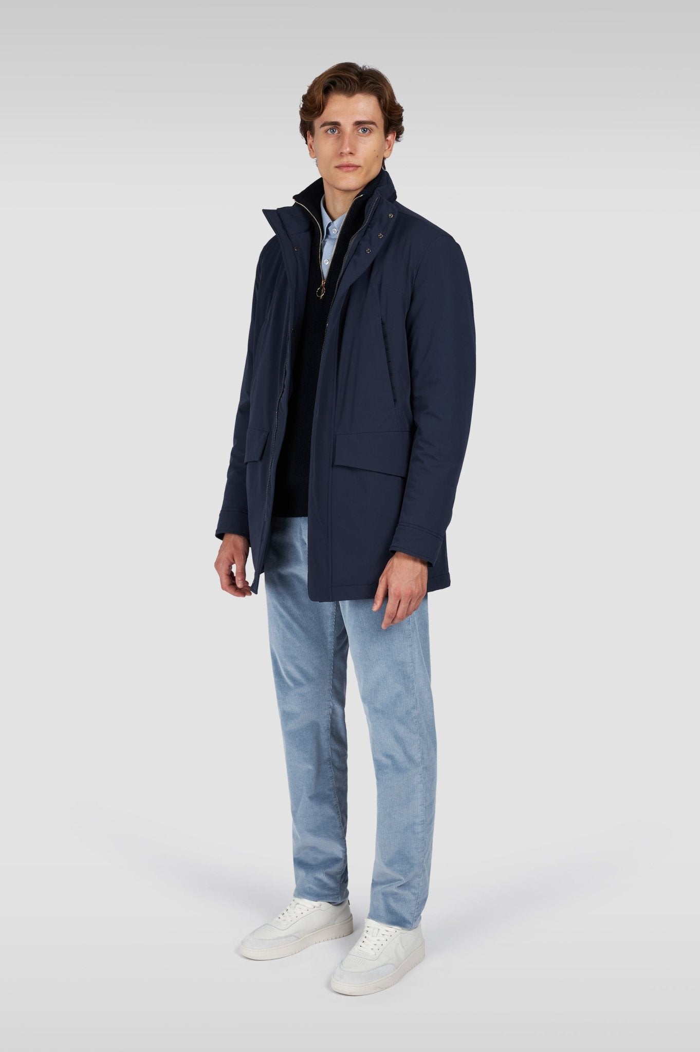 PAUL & SHARK Cashmere Car Coat NAVY - Henry Bucks