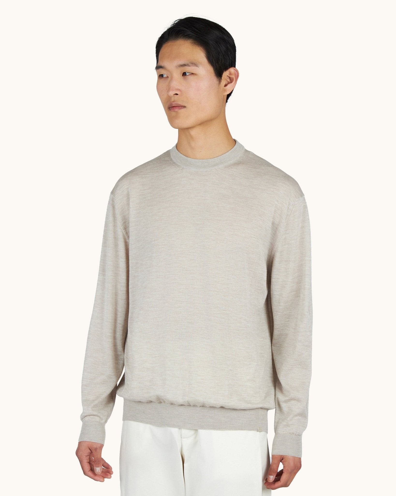 PAUL & SHARK Cashmere Silk Blend Crewneck Jumper BEIGE - Henry Bucks