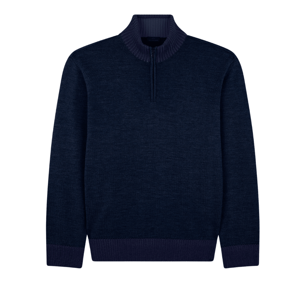 PAUL & SHARK Cool Touch Wool Half Zip Sweater BLUE - Henry Bucks