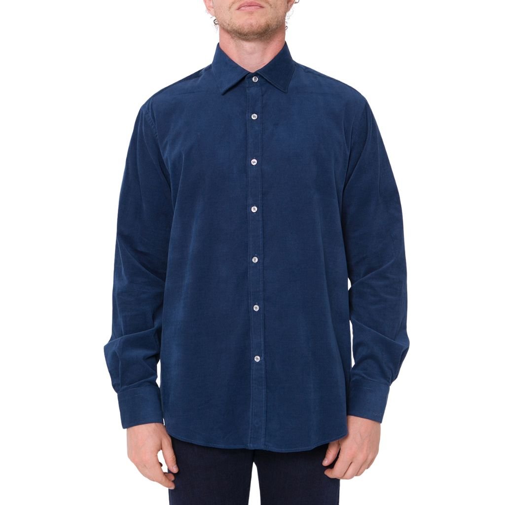 PAUL & SHARK Corduroy Stretch Shirt NAVY - Henry Bucks