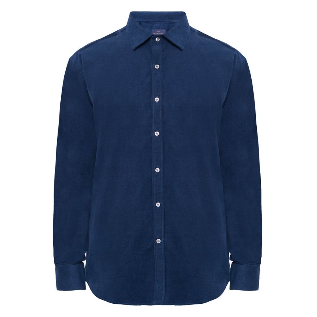 PAUL & SHARK Corduroy Stretch Shirt NAVY - Henry Bucks