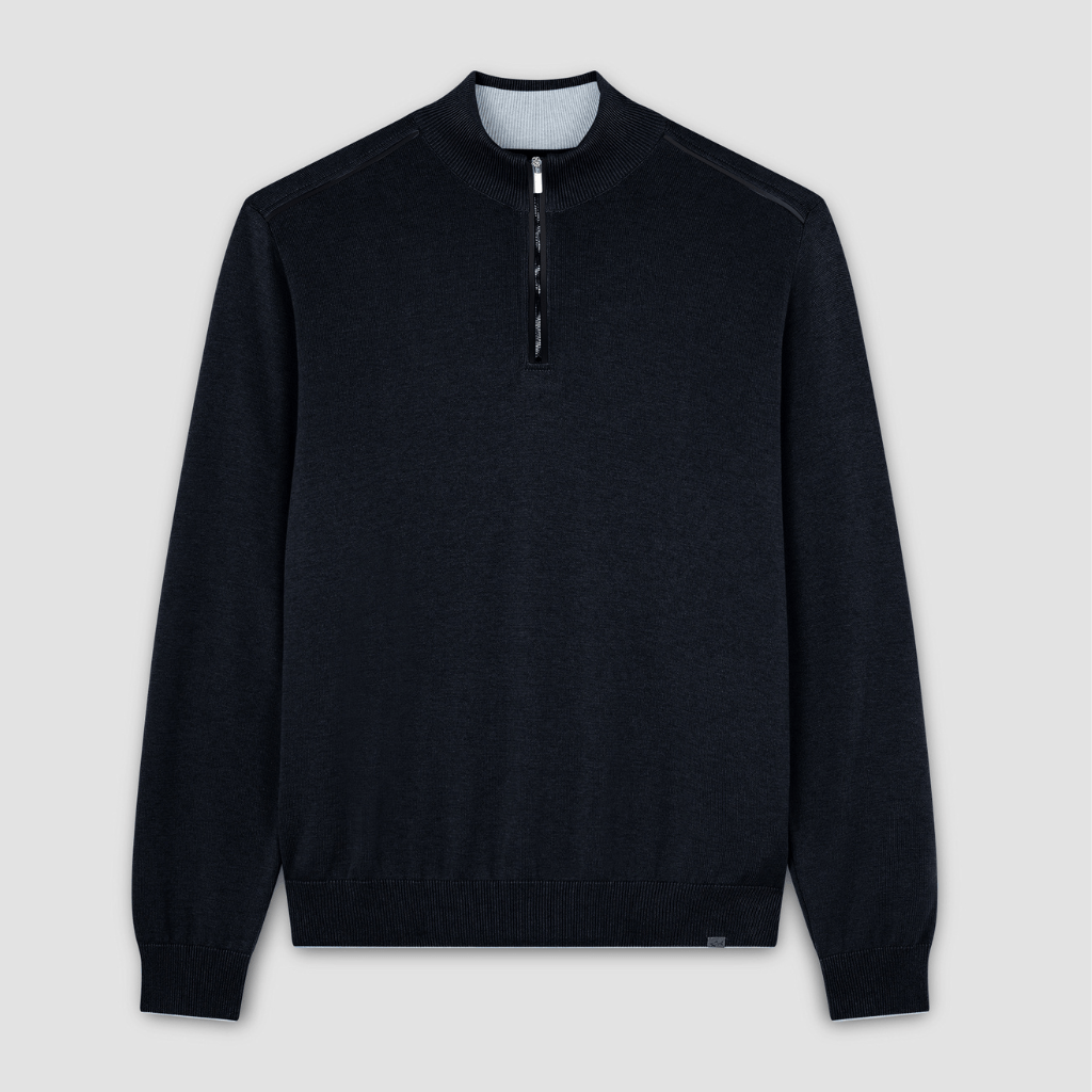 PAUL & SHARK Cotton Cashmere Half Zip Knit NAVY - Henry Bucks