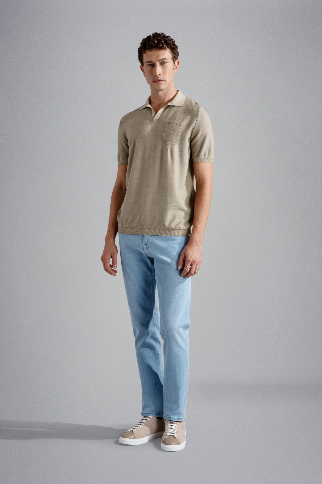 PAUL & SHARK Cotton Knit Skipper Polo ALMOND - Henry Bucks