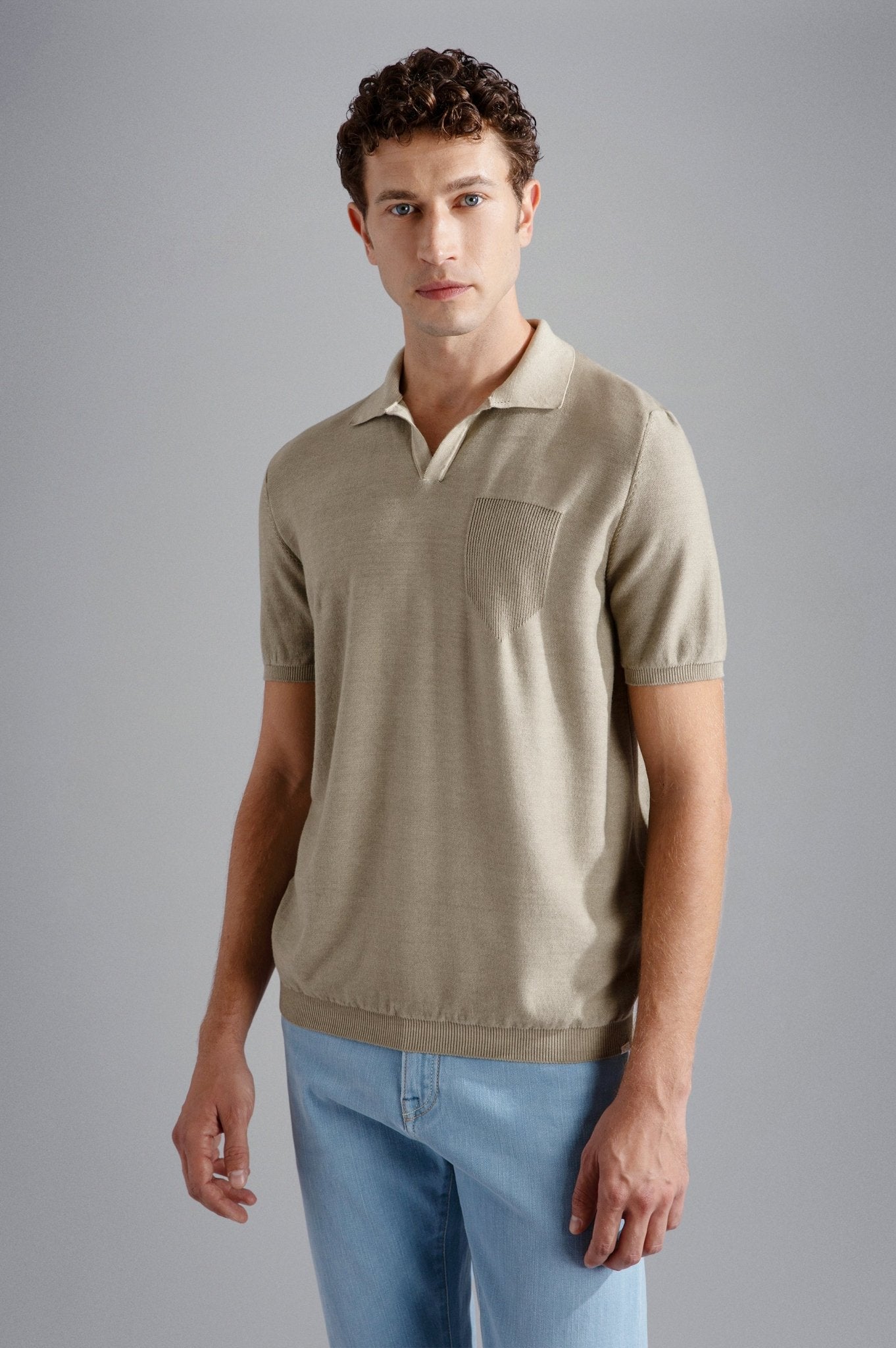 PAUL & SHARK Cotton Knit Skipper Polo ALMOND - Henry Bucks