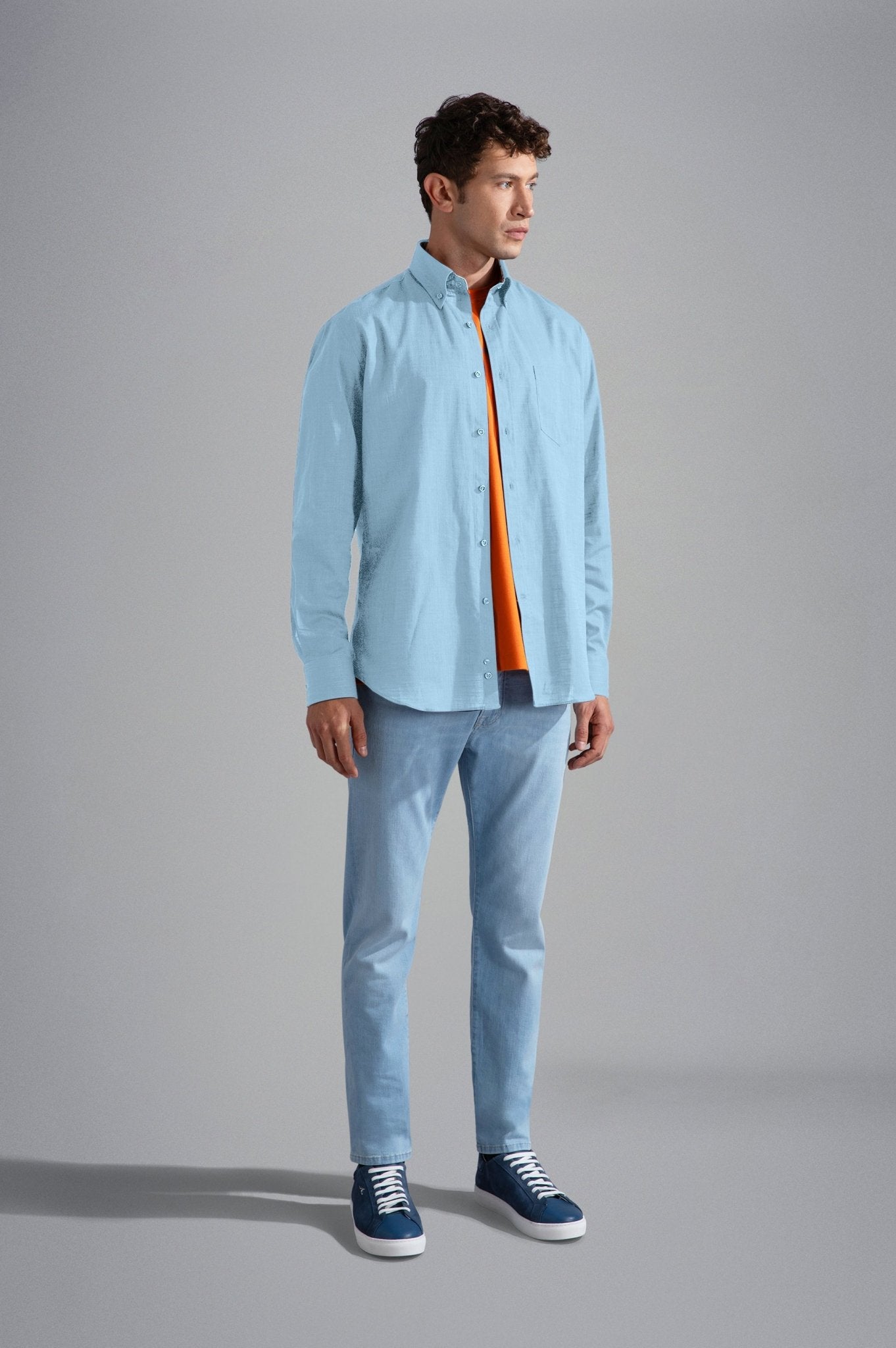 PAUL & SHARK Cotton Long Sleeve Shirt SKY BLUE - Henry Bucks