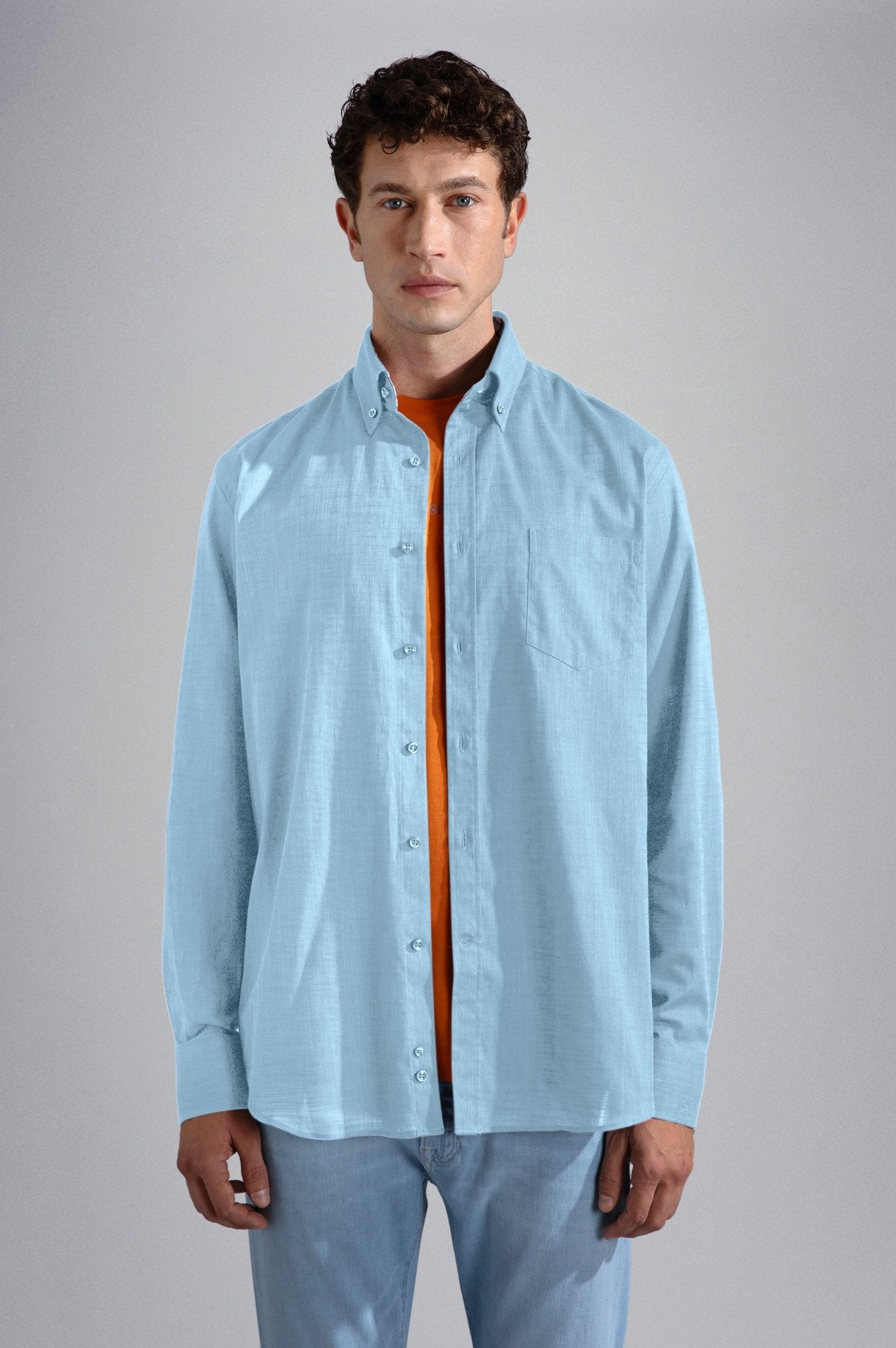 PAUL & SHARK Cotton Long Sleeve Shirt SKY BLUE - Henry Bucks