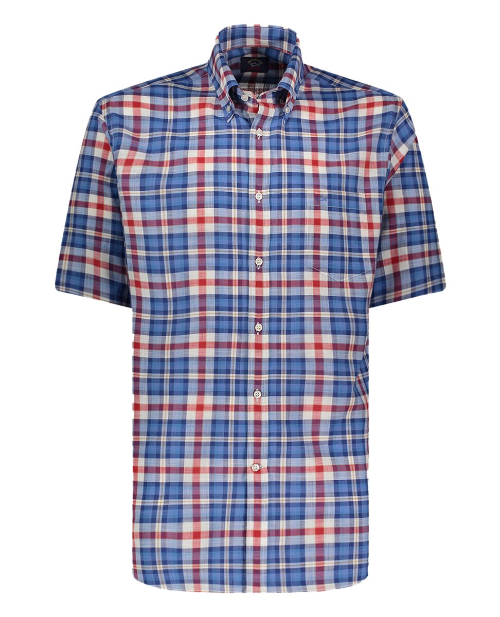 PAUL & SHARK Cotton Malfilè Shirt BLUE CHECK - Henry BucksShirts01SS220004 - BLUCHECK - 38/S