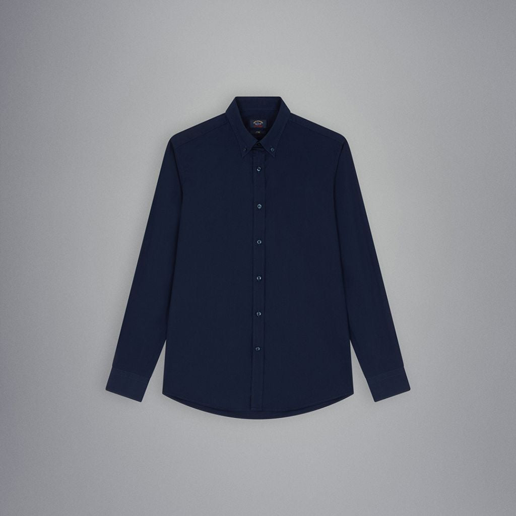 PAUL & SHARK Cotton Poplin Shirt NAVY - Henry Bucks