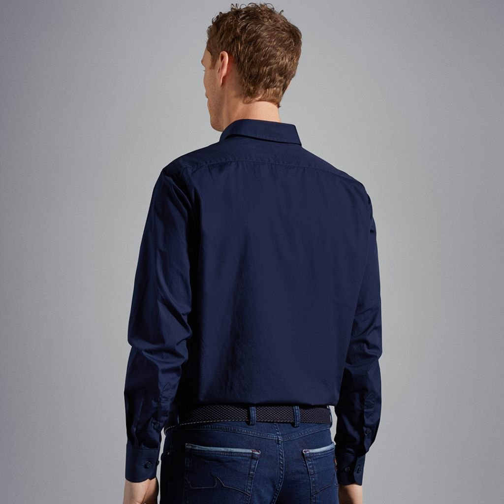 PAUL & SHARK Cotton Poplin Shirt NAVY - Henry Bucks