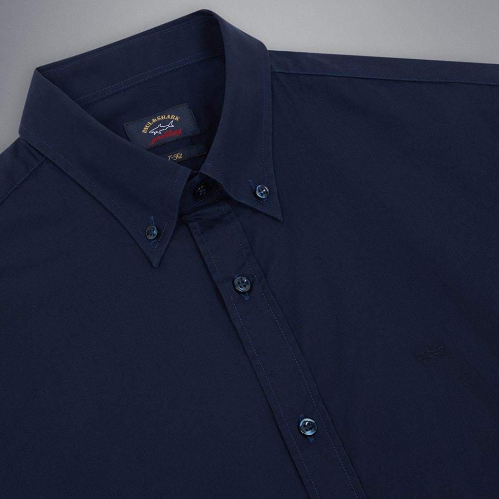 PAUL & SHARK Cotton Poplin Shirt NAVY - Henry Bucks