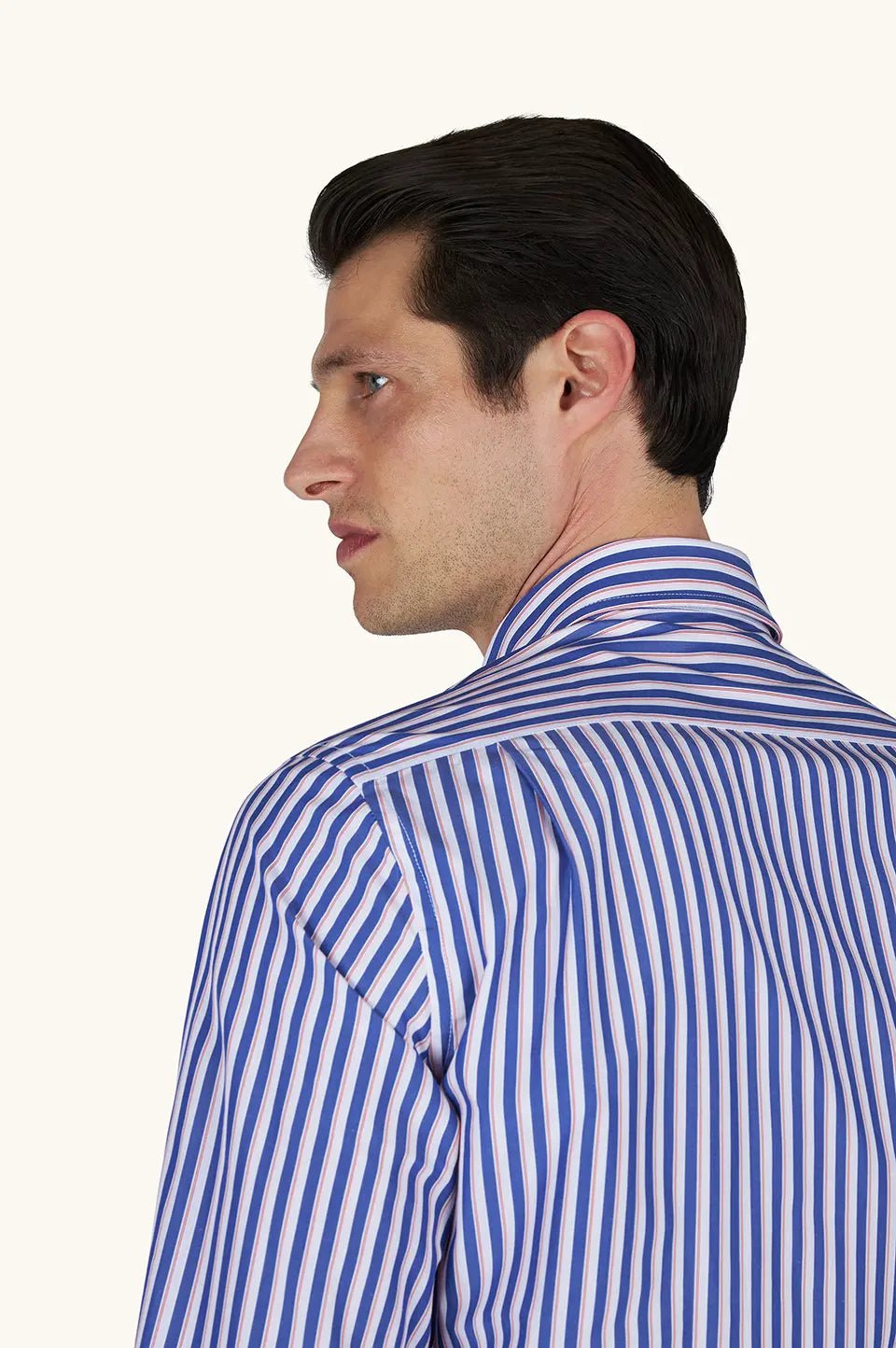PAUL & SHARK Cotton Poplin Stripe Shirt BLUE/RED - Henry Bucks