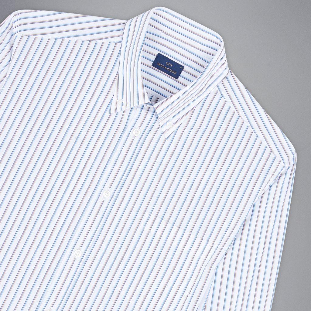 PAUL & SHARK Cotton Shirt LIGHT BLUE STRIPE - Henry Bucks