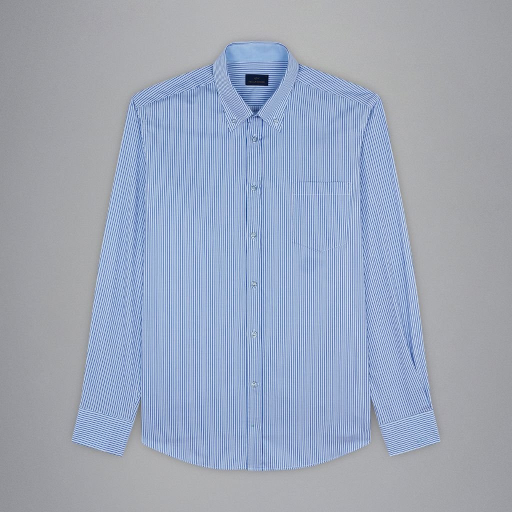 PAUL & SHARK Cotton Shirt LIGHT BLUE STRIPE - Henry Bucks