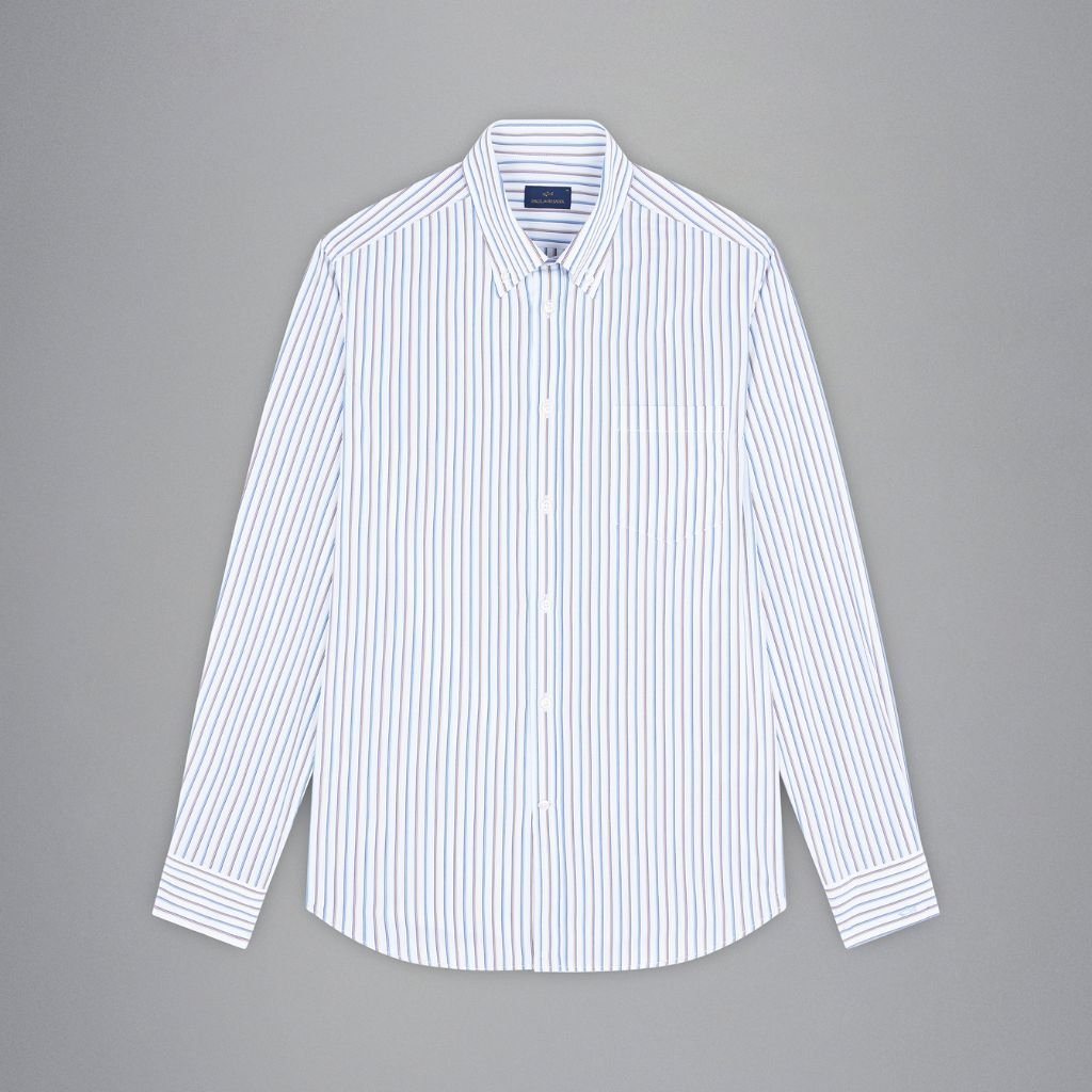 PAUL & SHARK Cotton Shirt LIGHT BLUE STRIPE - Henry Bucks