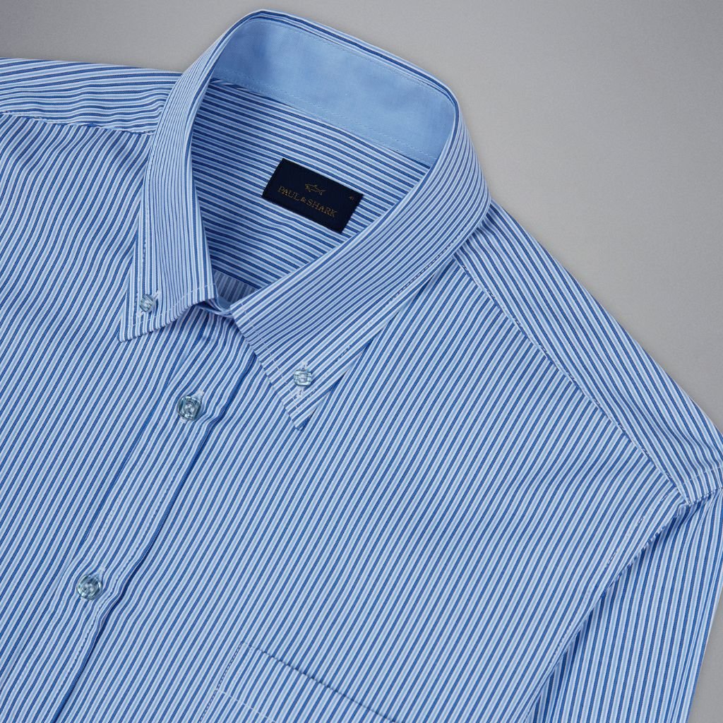 PAUL & SHARK Cotton Shirt LIGHT BLUE STRIPE - Henry Bucks