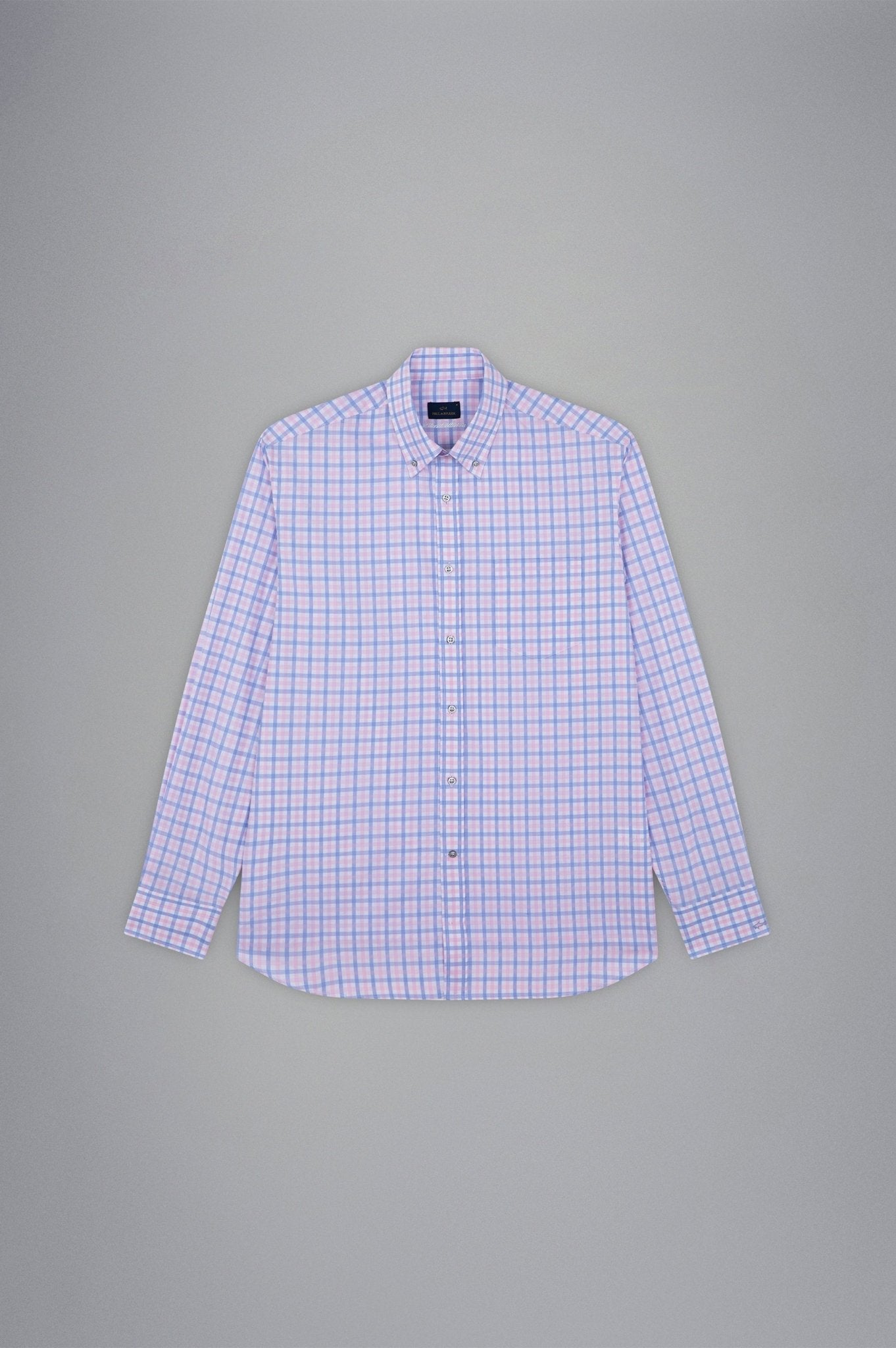 PAUL & SHARK Cotton Twill Long Sleeve Shirt PINK/BLUE - Henry Bucks