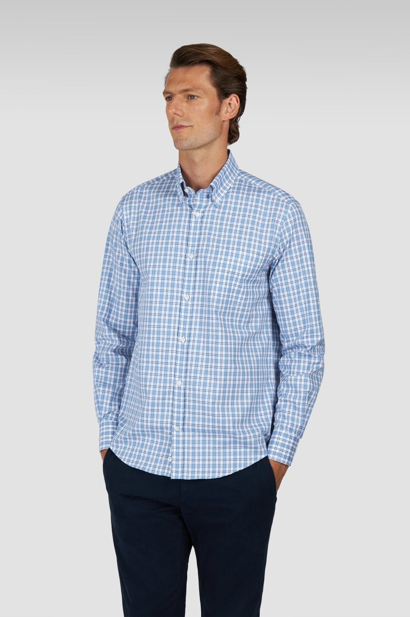 PAUL & SHARK Cotton Twill Shirt BLUE/WHITE - Henry Bucks