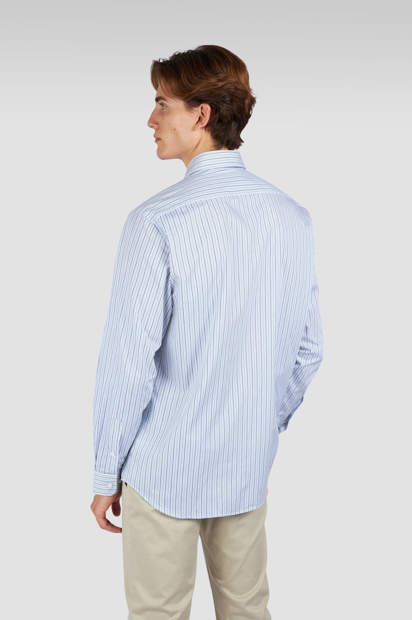 PAUL & SHARK Cotton Twill Striped Shirt BLUE/WHITE - Henry Bucks