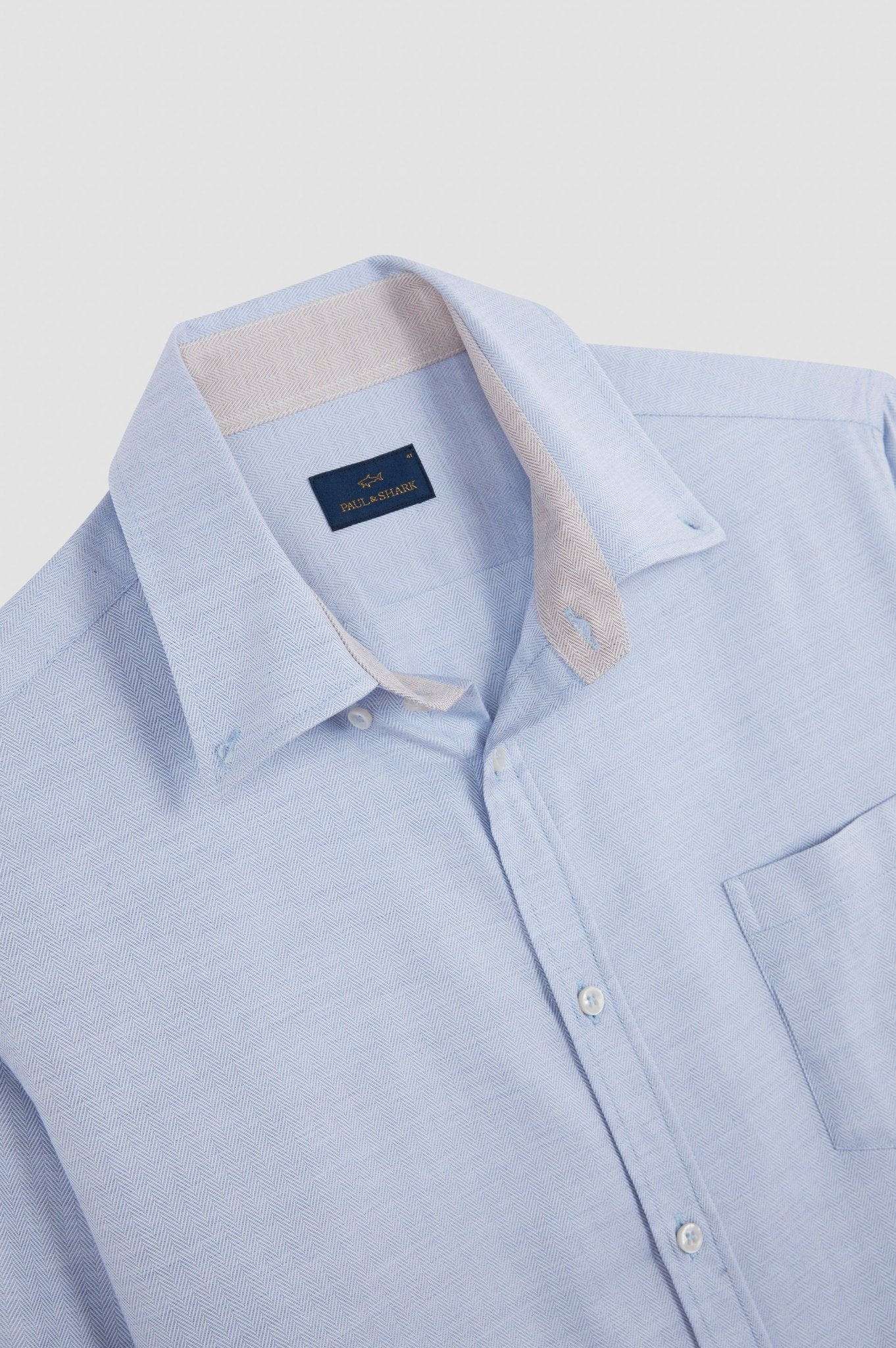 PAUL & SHARK Flannel Cotton Shirt GREY/BROWN - Henry Bucks