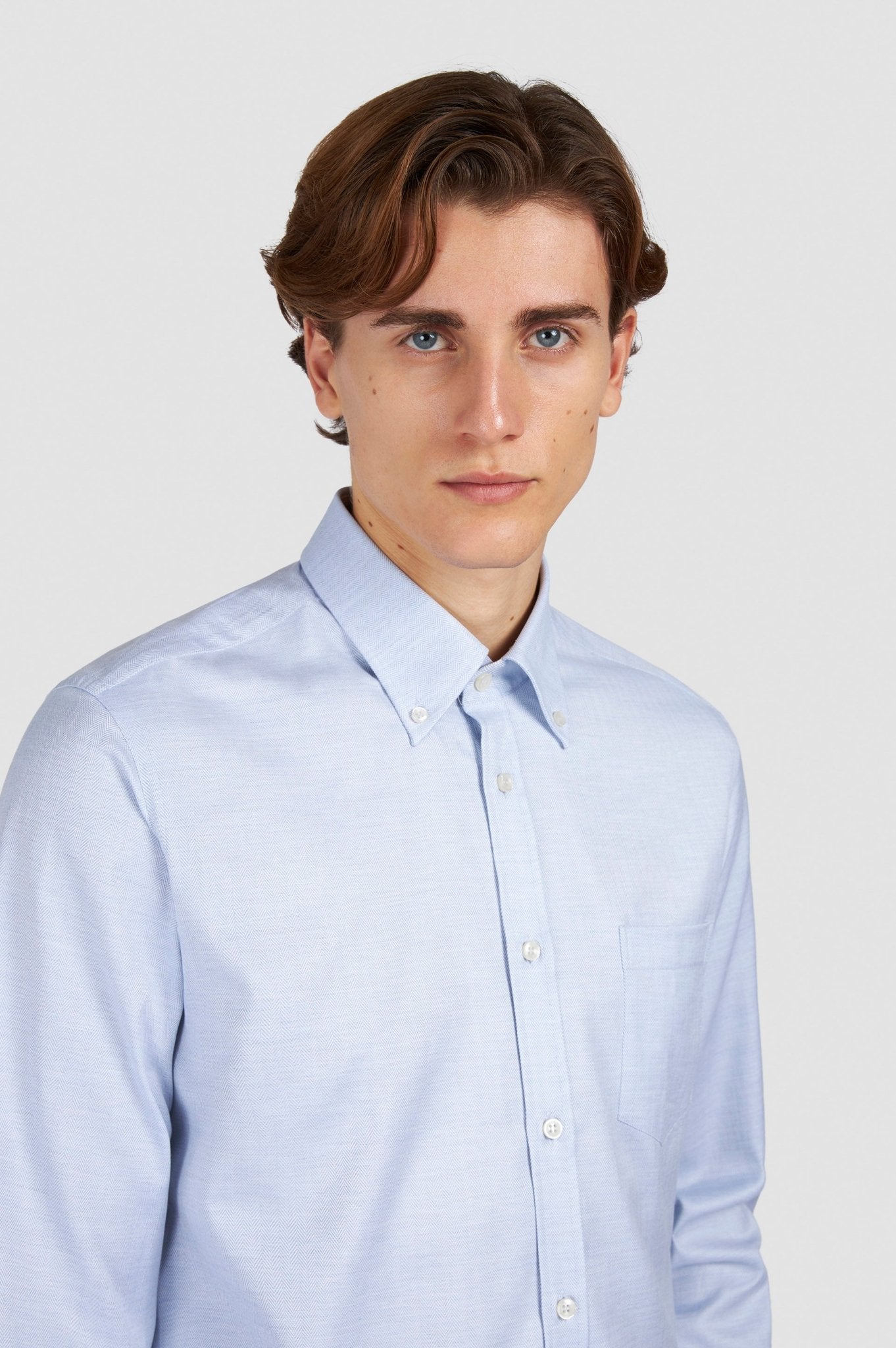 PAUL & SHARK Flannel Cotton Shirt GREY/BROWN - Henry Bucks