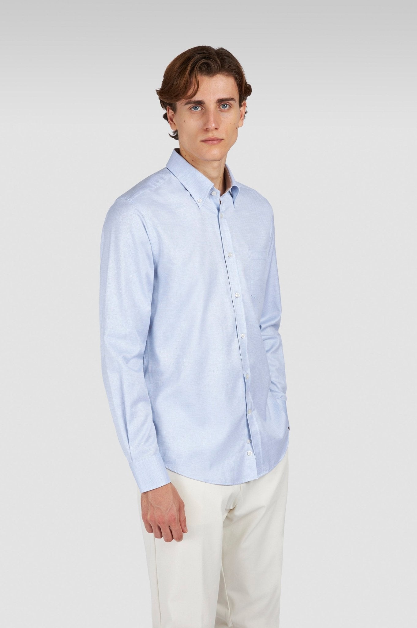 PAUL & SHARK Flannel Cotton Shirt GREY/BROWN - Henry Bucks