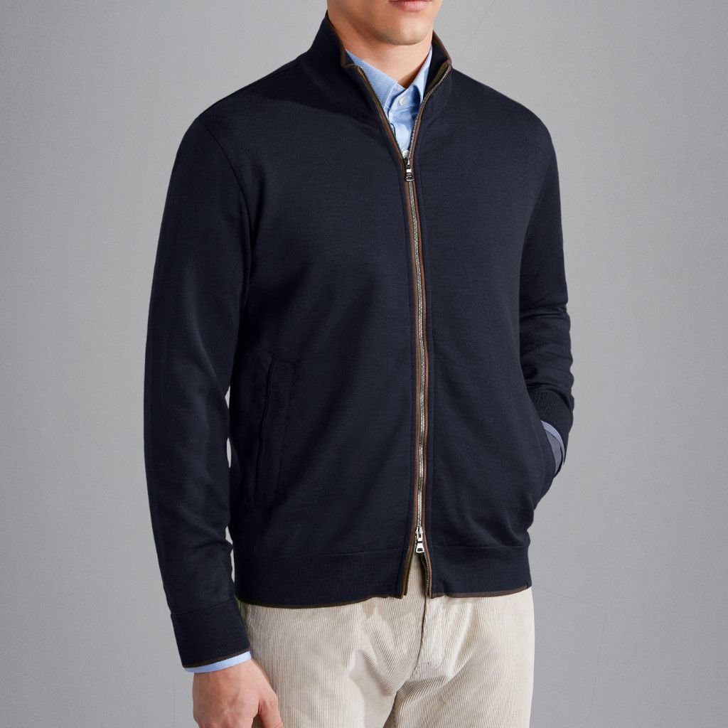 PAUL & SHARK Front Zip Sweater NAVY - Henry Bucks