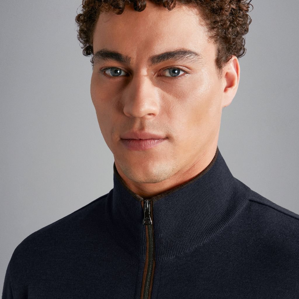 PAUL & SHARK Front Zip Sweater NAVY - Henry Bucks
