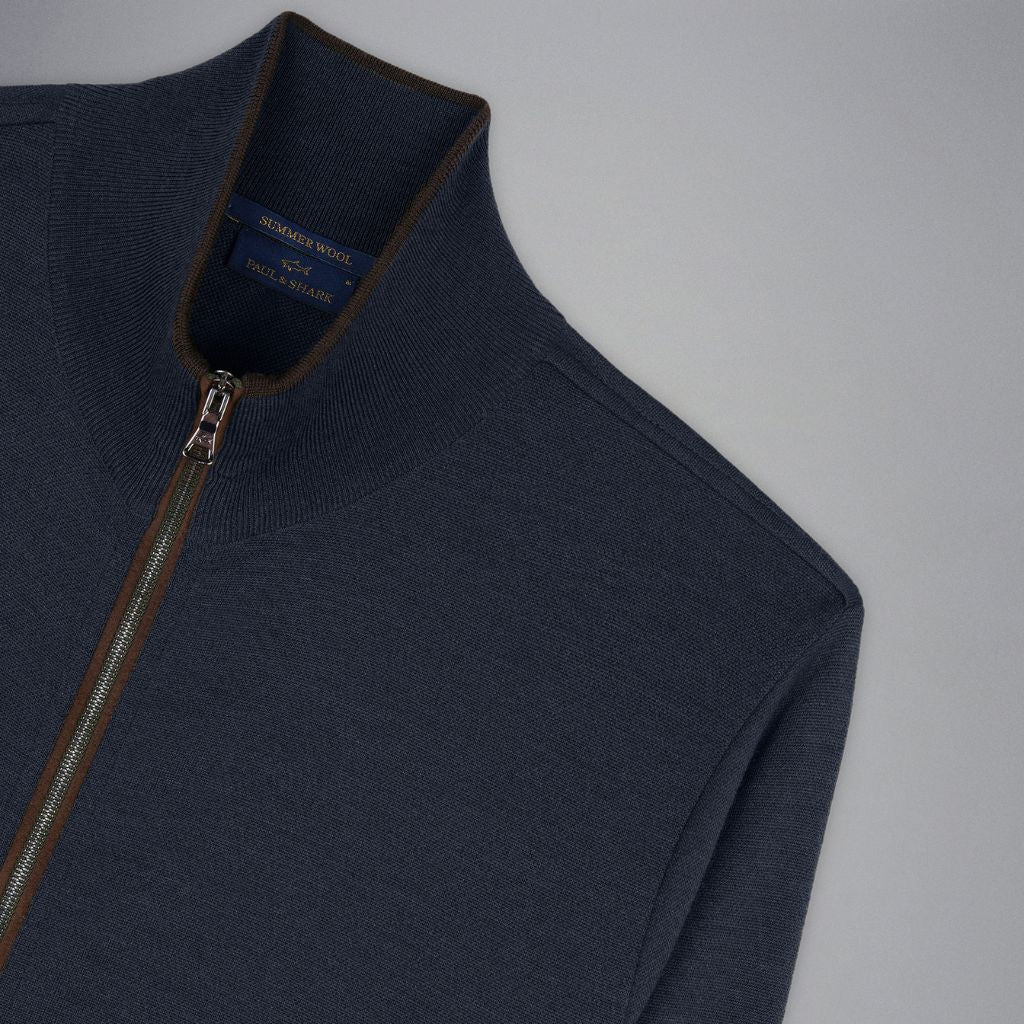 PAUL & SHARK Front Zip Sweater NAVY - Henry Bucks