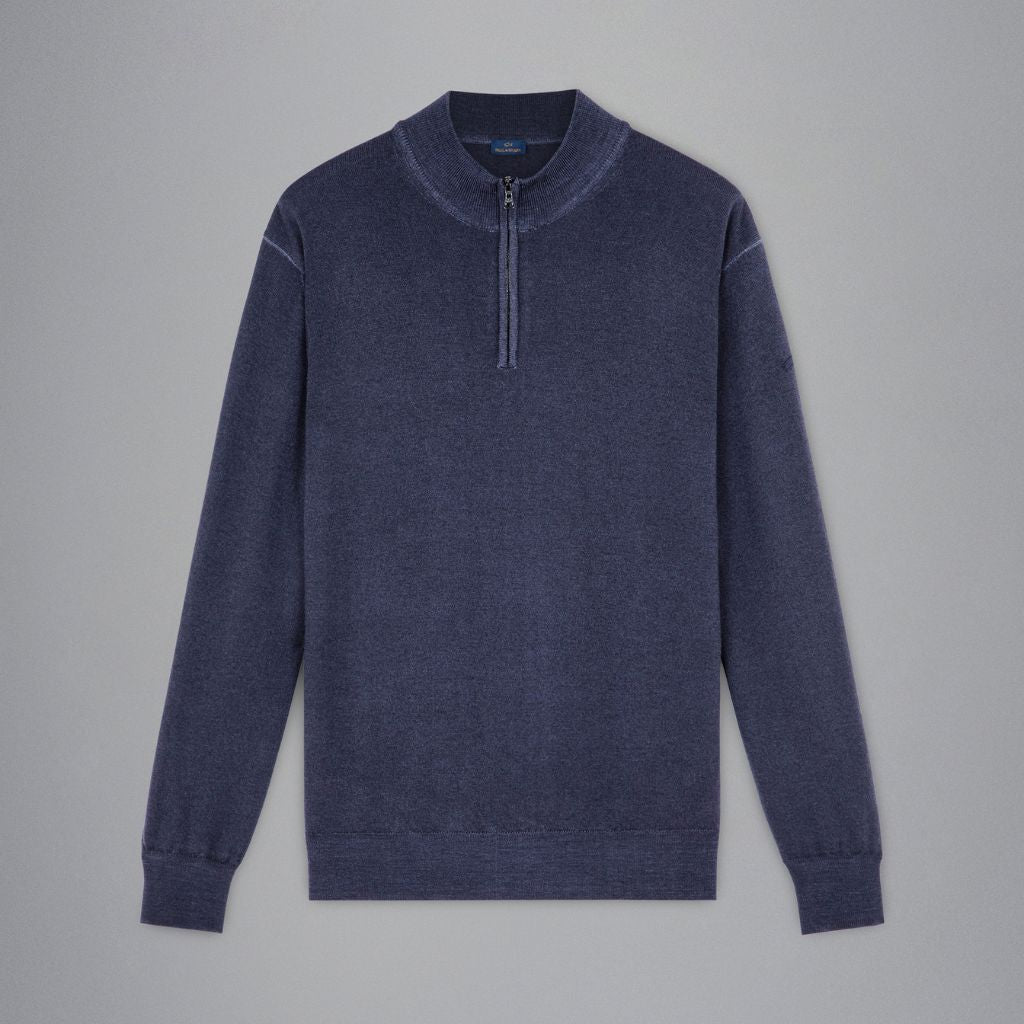 PAUL & SHARK Front Zip Sweater NAVY - Henry Bucks