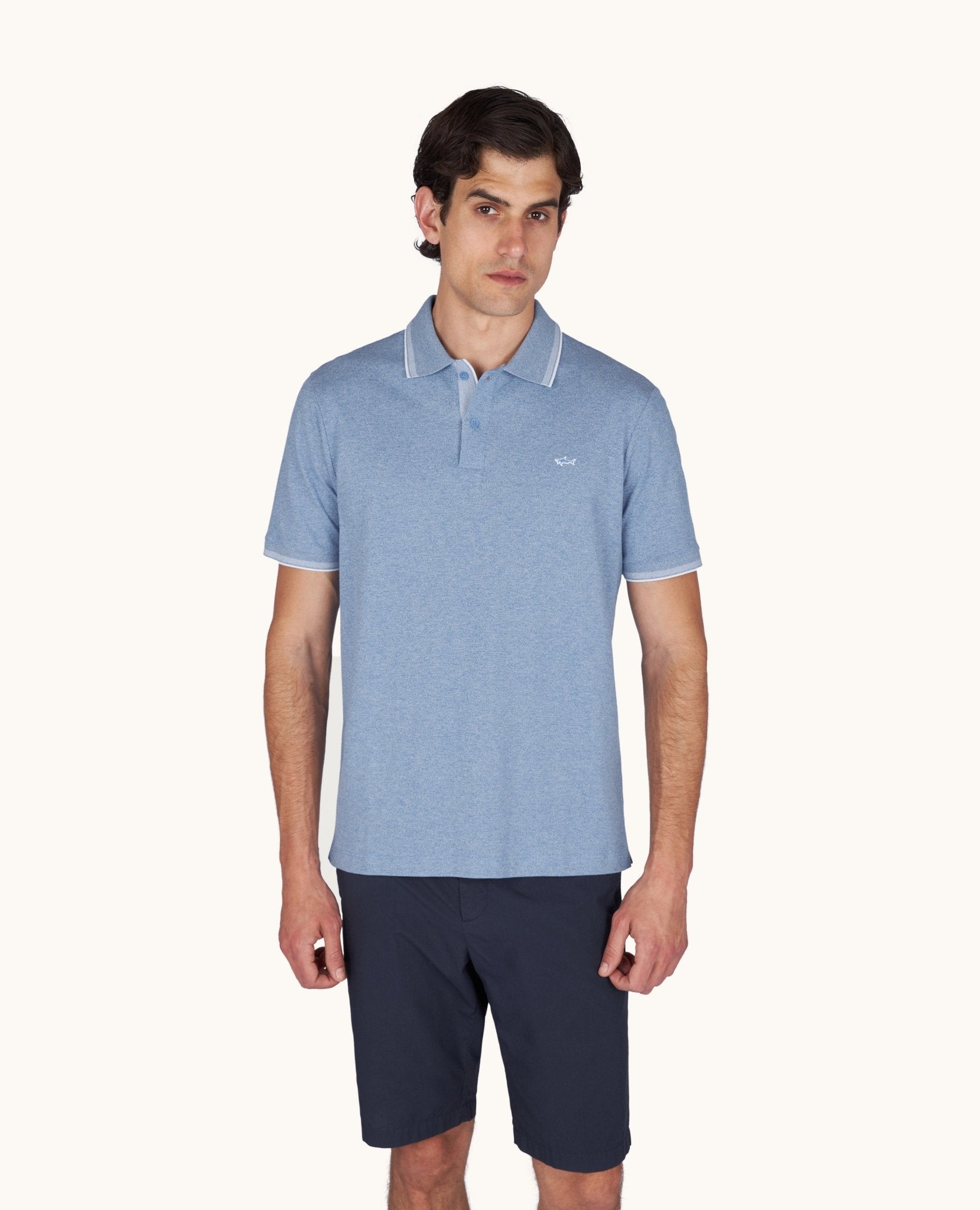 PAUL & SHARK Jaspe Cotton Pique Polo BLUE - Henry Bucks