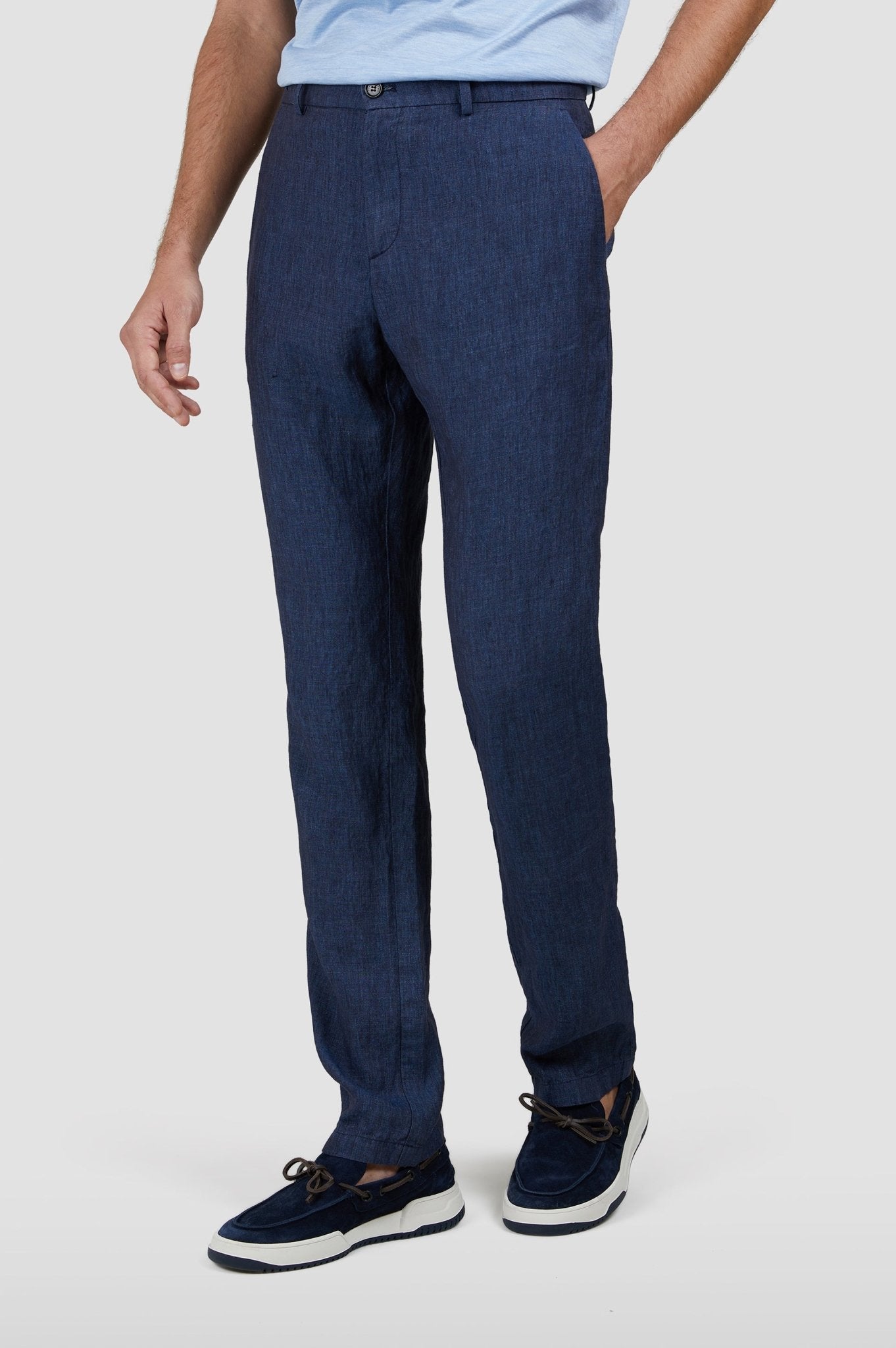 PAUL & SHARK Linen Chino DARK NAVY REG - Henry Bucks