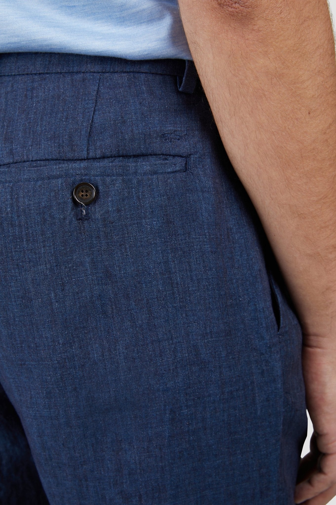 PAUL & SHARK Linen Chino DARK NAVY REG - Henry Bucks