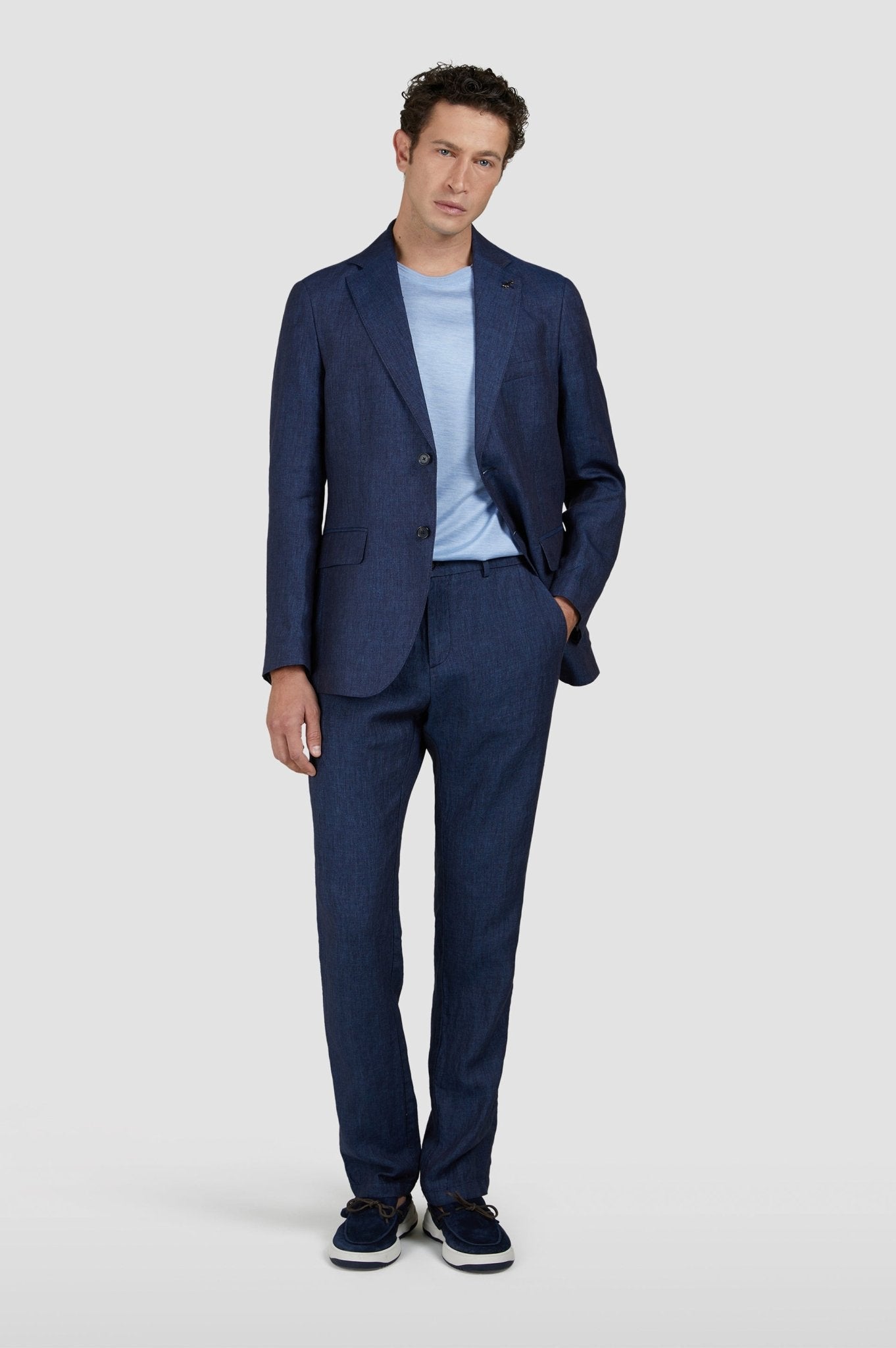 PAUL & SHARK Linen Chino DARK NAVY REG - Henry Bucks