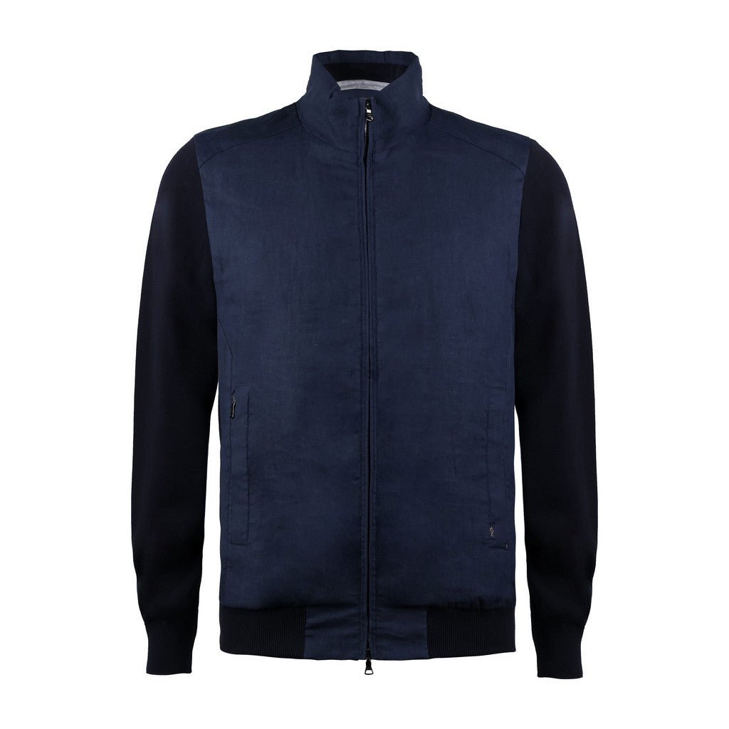PAUL & SHARK Linen Cotton Zip Sweater NAVY - Henry Bucks