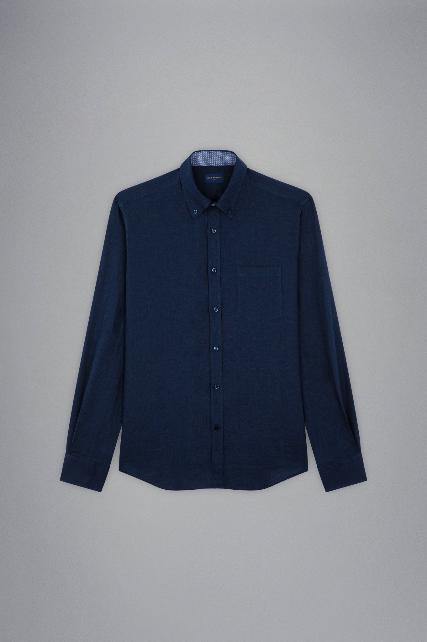 PAUL & SHARK Linen J - FIT Long Sleeve Shirt NAVY - Henry Bucks
