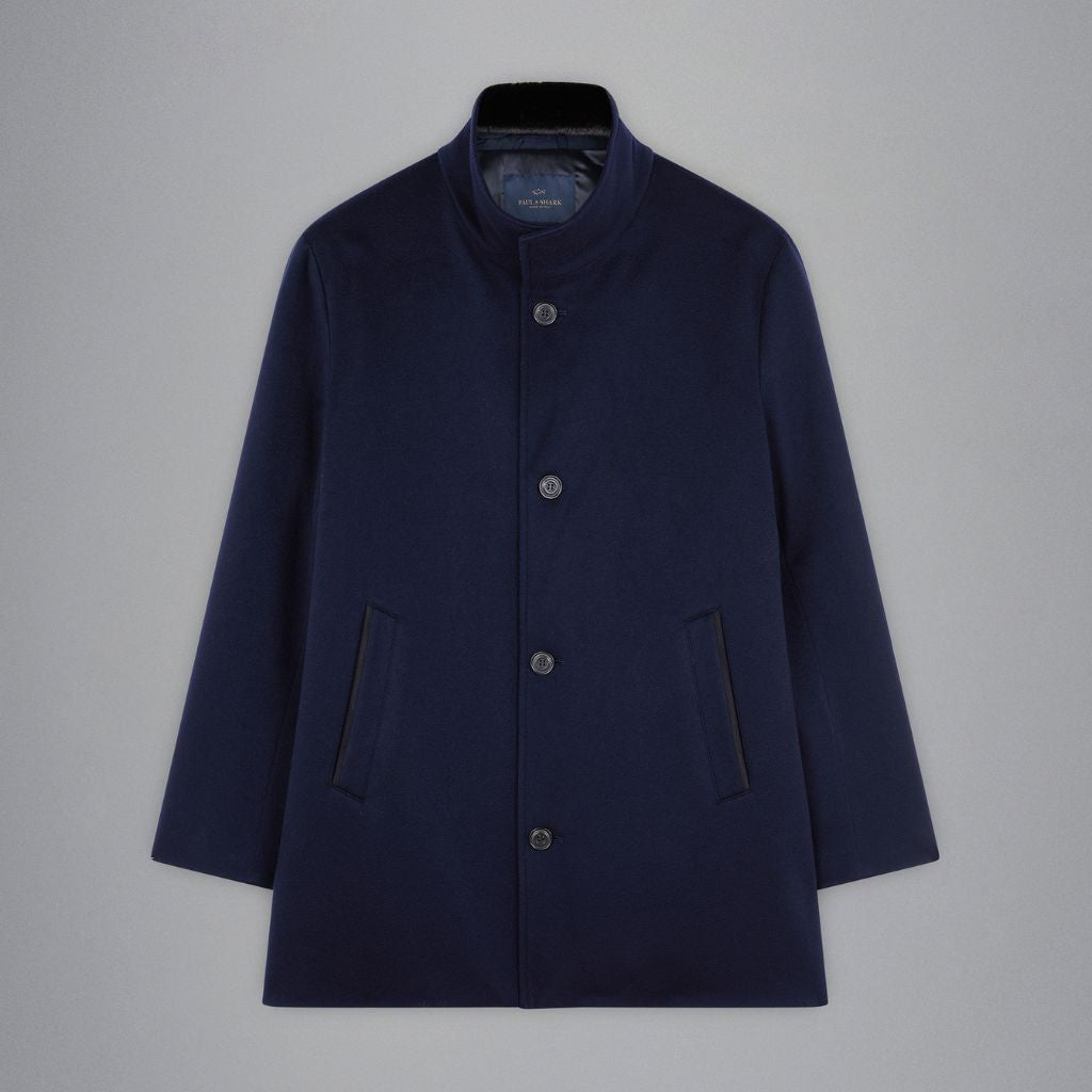 PAUL & SHARK Loro Piana Storm System® Cashmere Car Coat NAVY - Henry Bucks