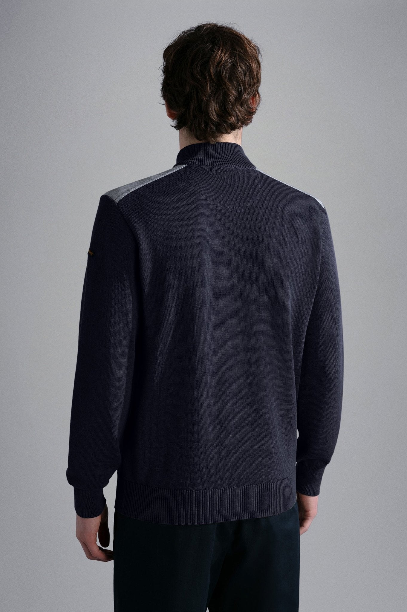 PAUL & SHARK Mock Zip Cotton Long Sleeve NAVY - Henry Bucks