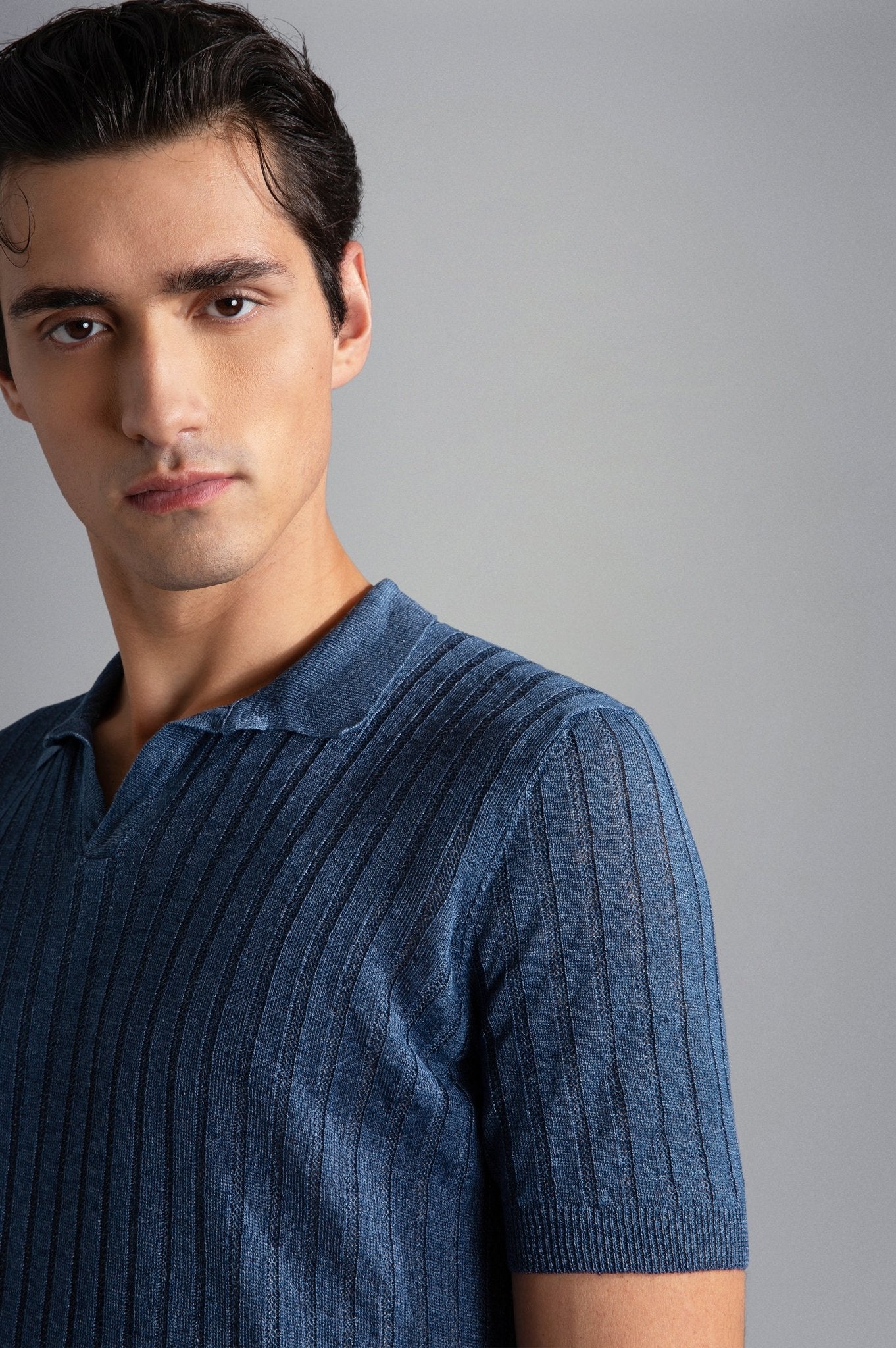 PAUL & SHARK Ribbed Knitskipper Polo INDIGO - Henry Bucks