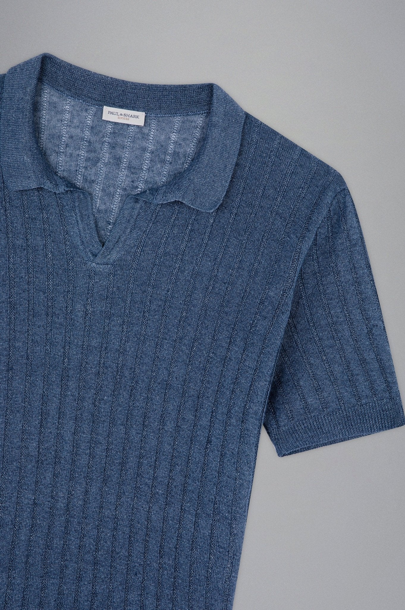 PAUL & SHARK Ribbed Knitskipper Polo INDIGO - Henry Bucks