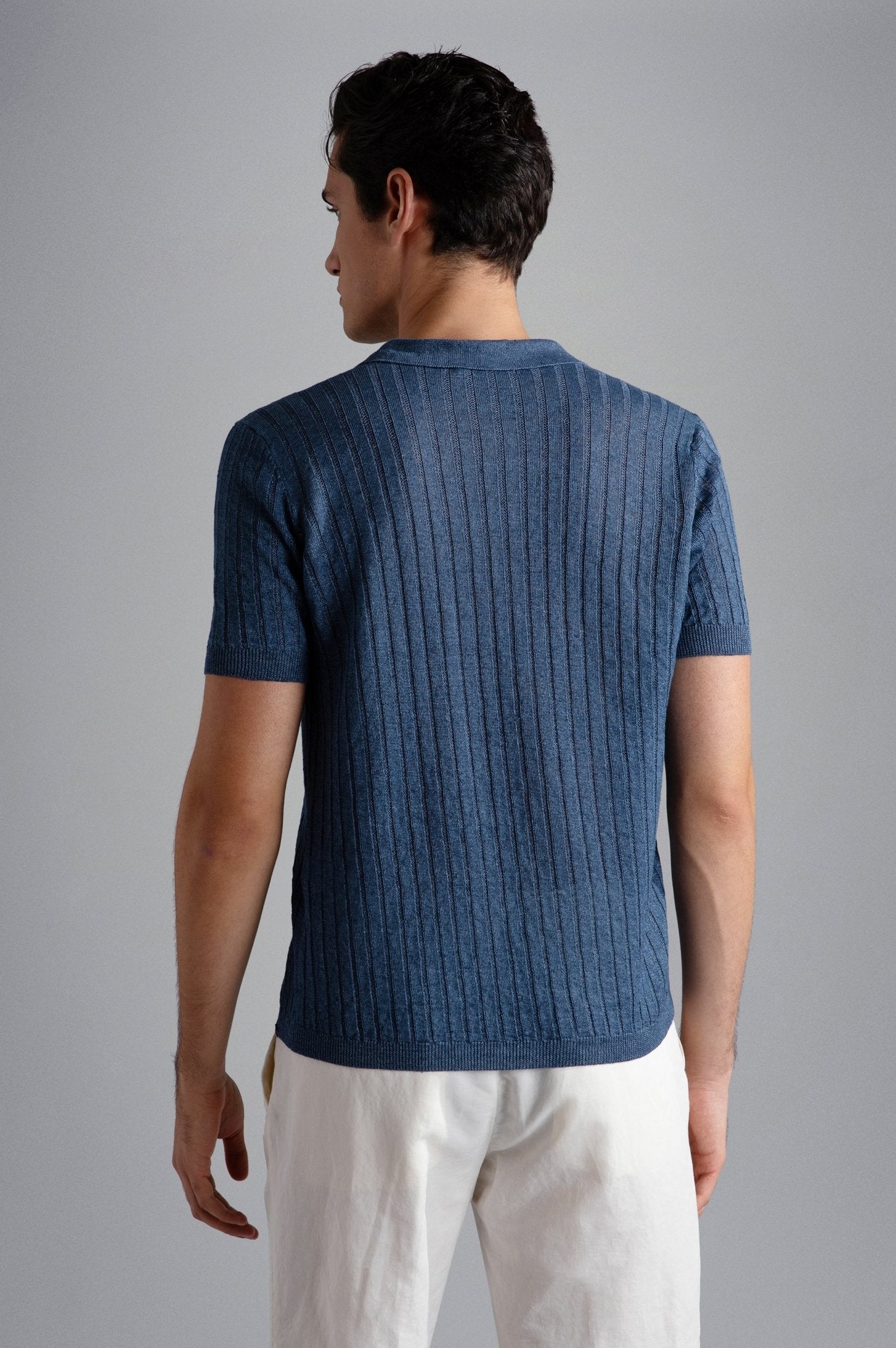 PAUL & SHARK Ribbed Knitskipper Polo INDIGO - Henry Bucks