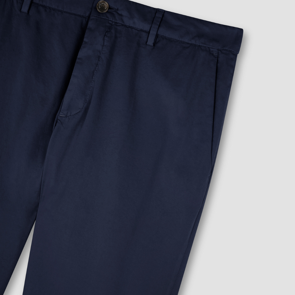 PAUL & SHARK Silk Cotton Stretch Chino NAVY REG - Henry Bucks