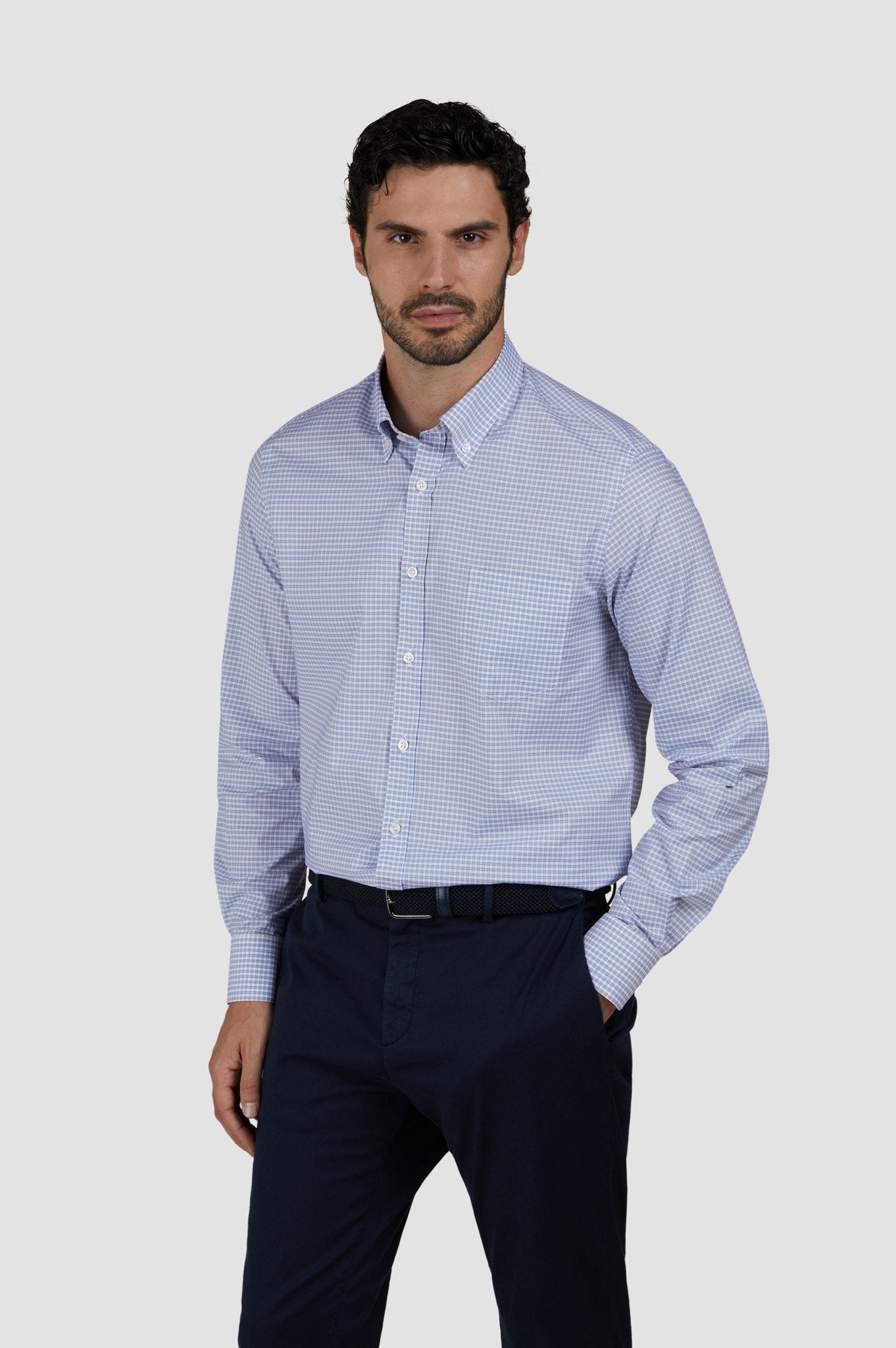 PAUL & SHARK Summer Cotton Button Down Shirt BLUE/ORANGE - Henry Bucks