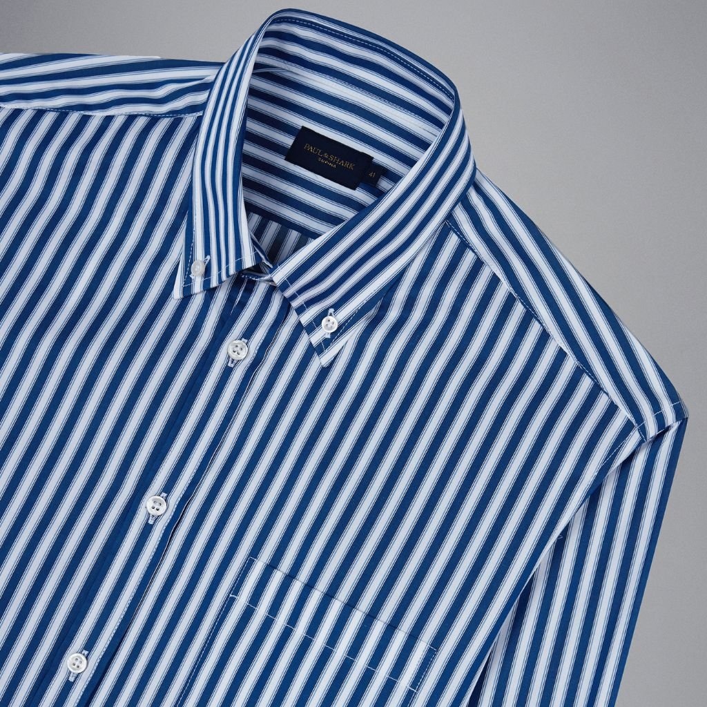PAUL & SHARK Supima Cotton Shirt BLUE STRIPE - Henry Bucks