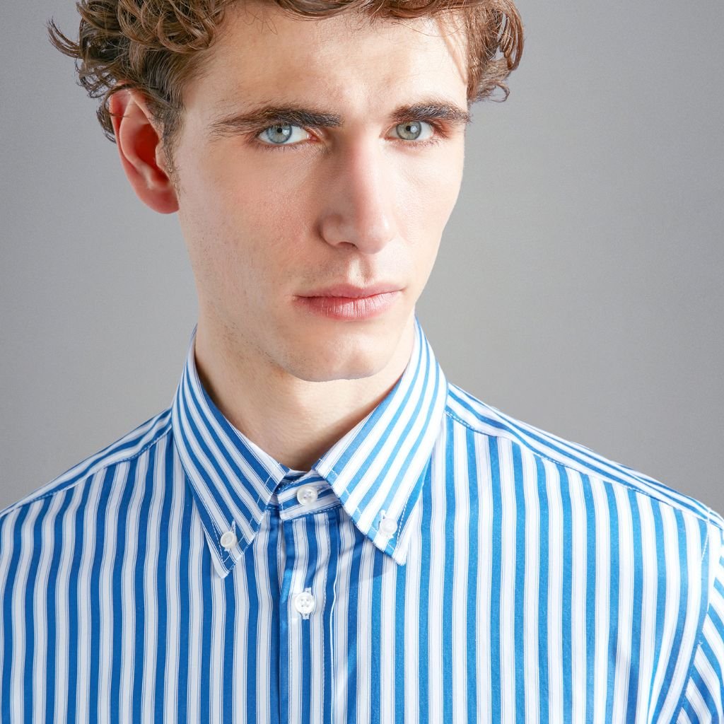 PAUL & SHARK Supima Cotton Shirt BLUE STRIPE - Henry Bucks