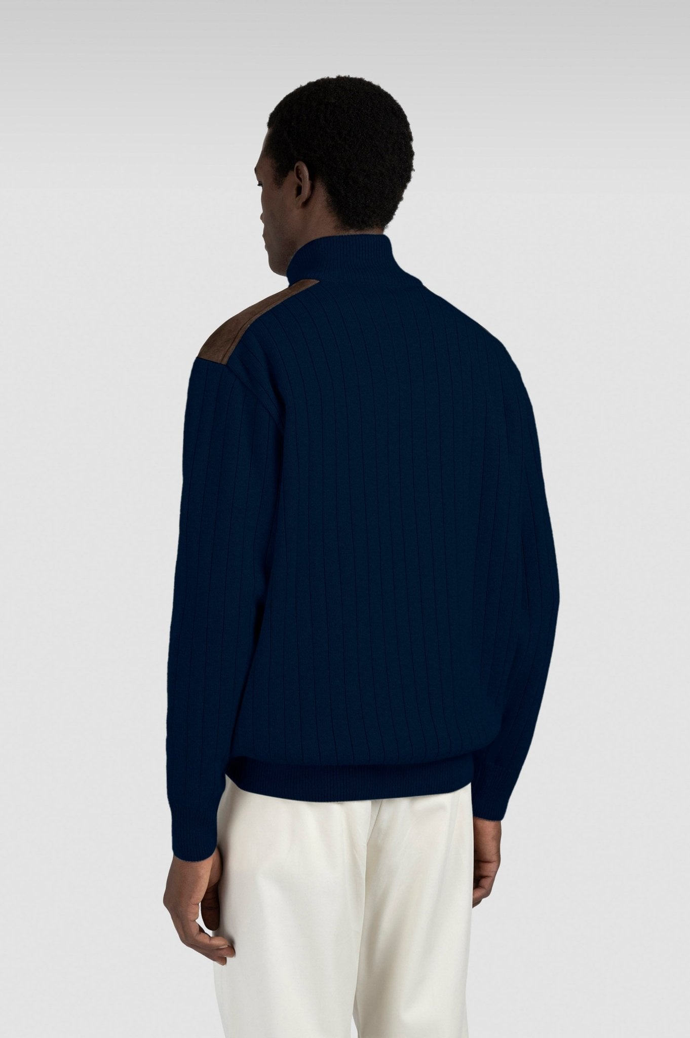 PAUL & SHARK Wool Cashmere Half Zip Sweater NAVY - Henry Bucks