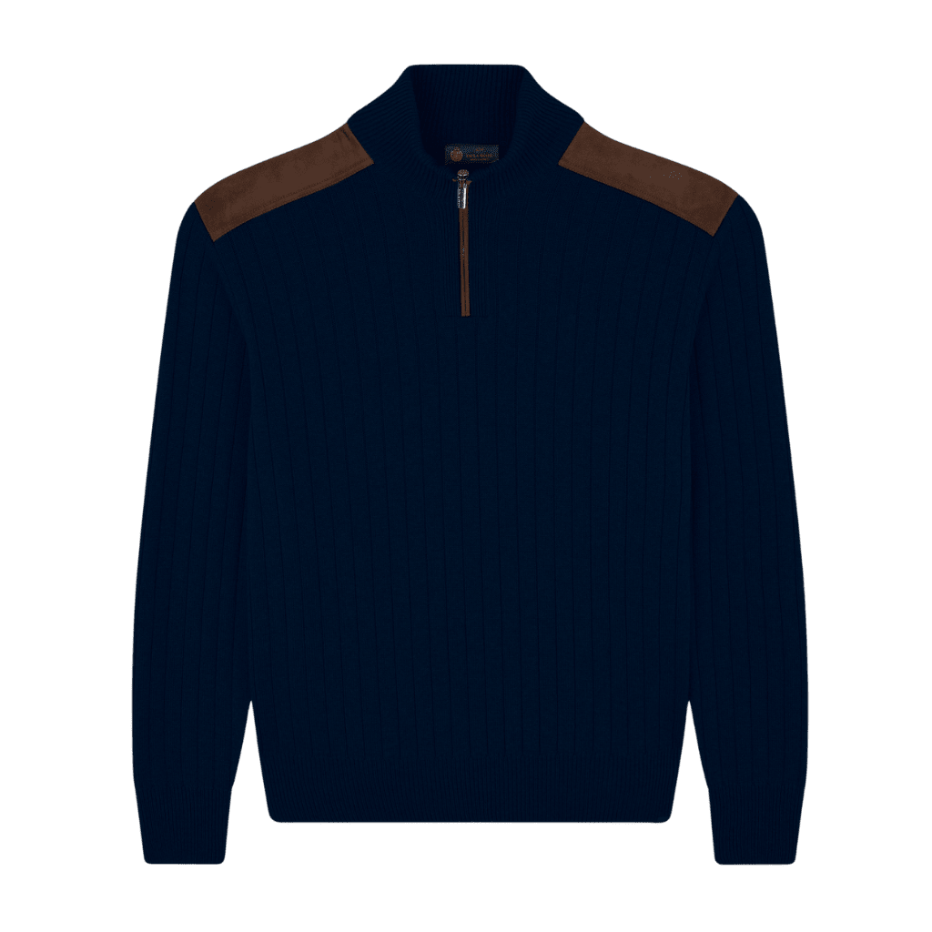 PAUL & SHARK Wool Cashmere Half Zip Sweater NAVY - Henry Bucks