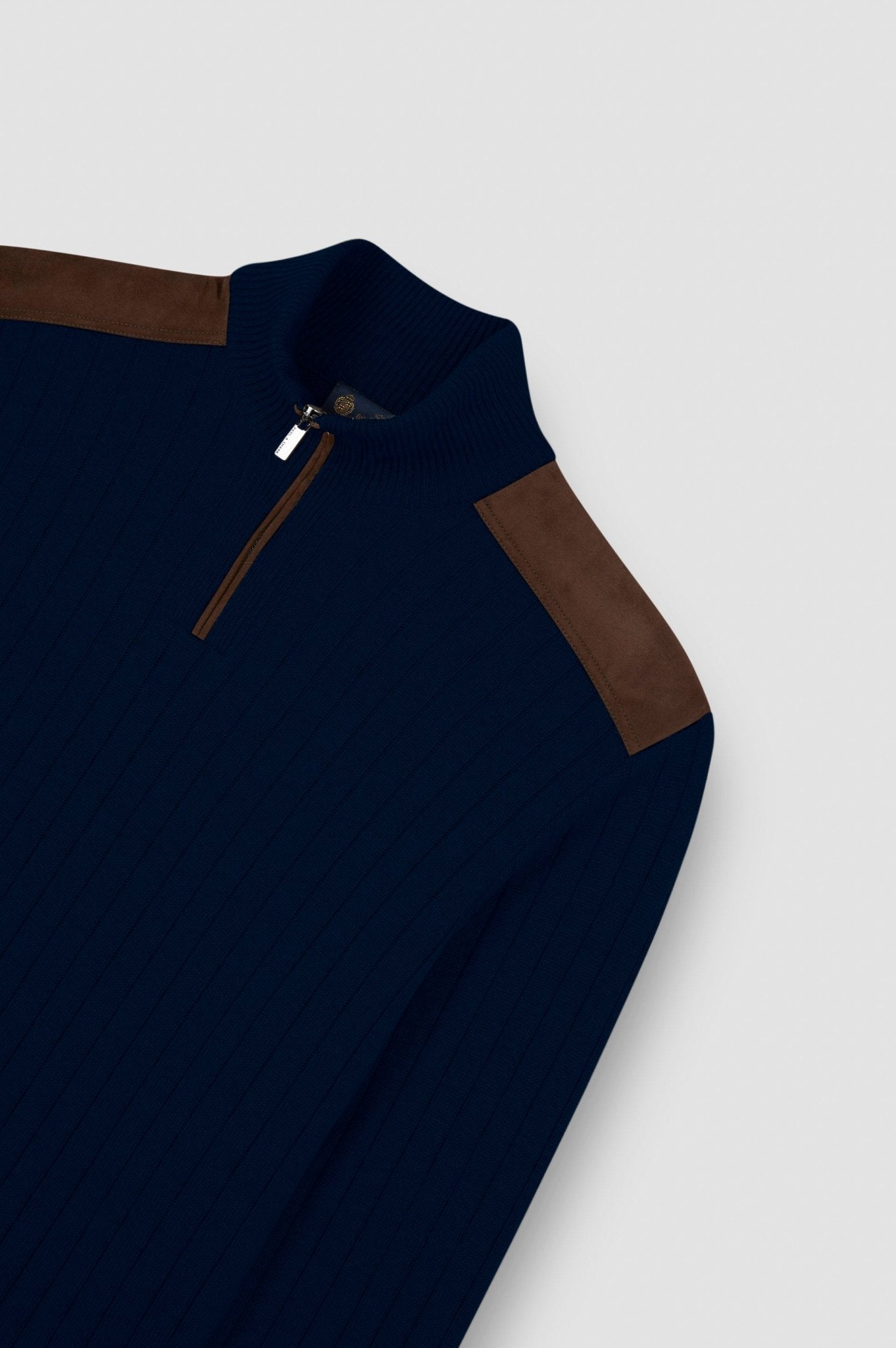 PAUL & SHARK Wool Cashmere Half Zip Sweater NAVY - Henry Bucks