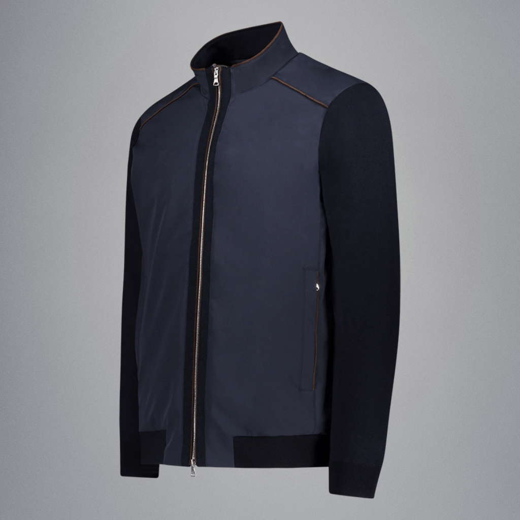 PAUL & SHARK Wool Front Zip Sweater NAVY - Henry Bucks