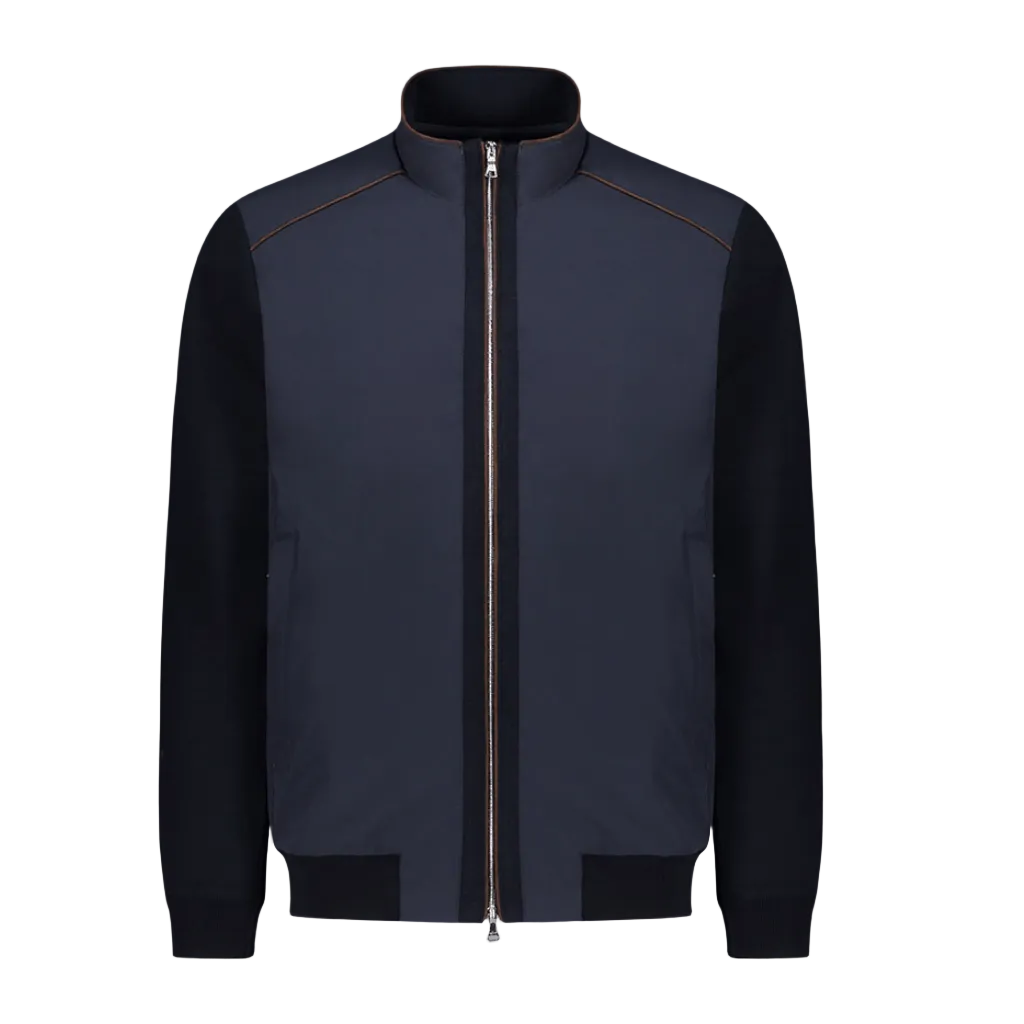 PAUL & SHARK Wool Front Zip Sweater NAVY - Henry Bucks